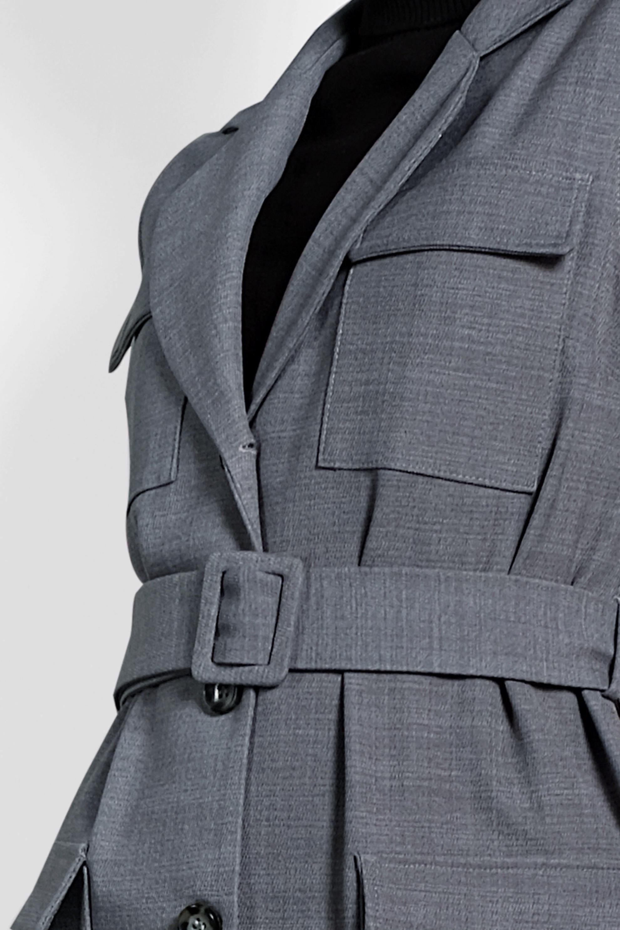 Tesettür giyim GRİ KEMERLİ DÜĞMELİ YELEK 40128