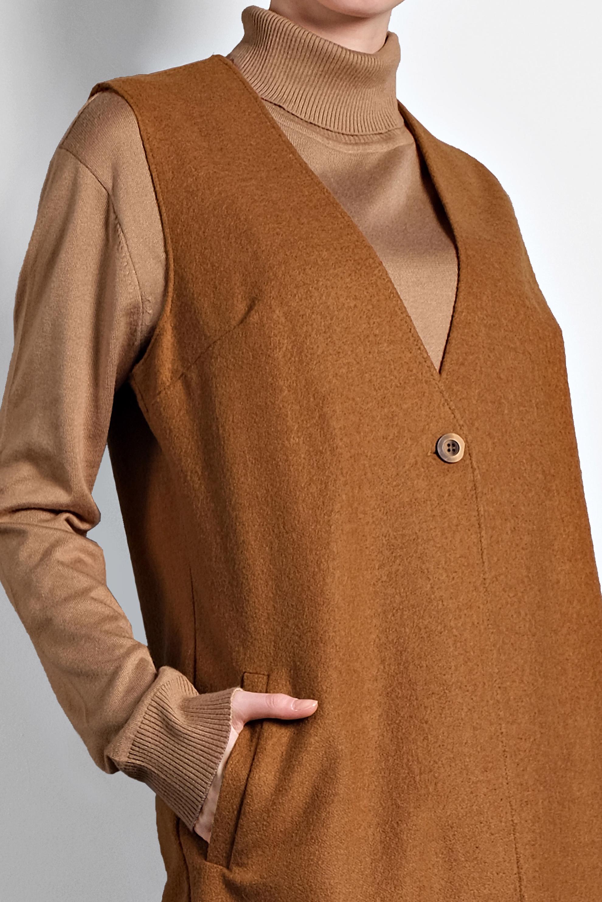 Tesettür giyim TABA NAKIŞ DETAYLI YELEK 40293