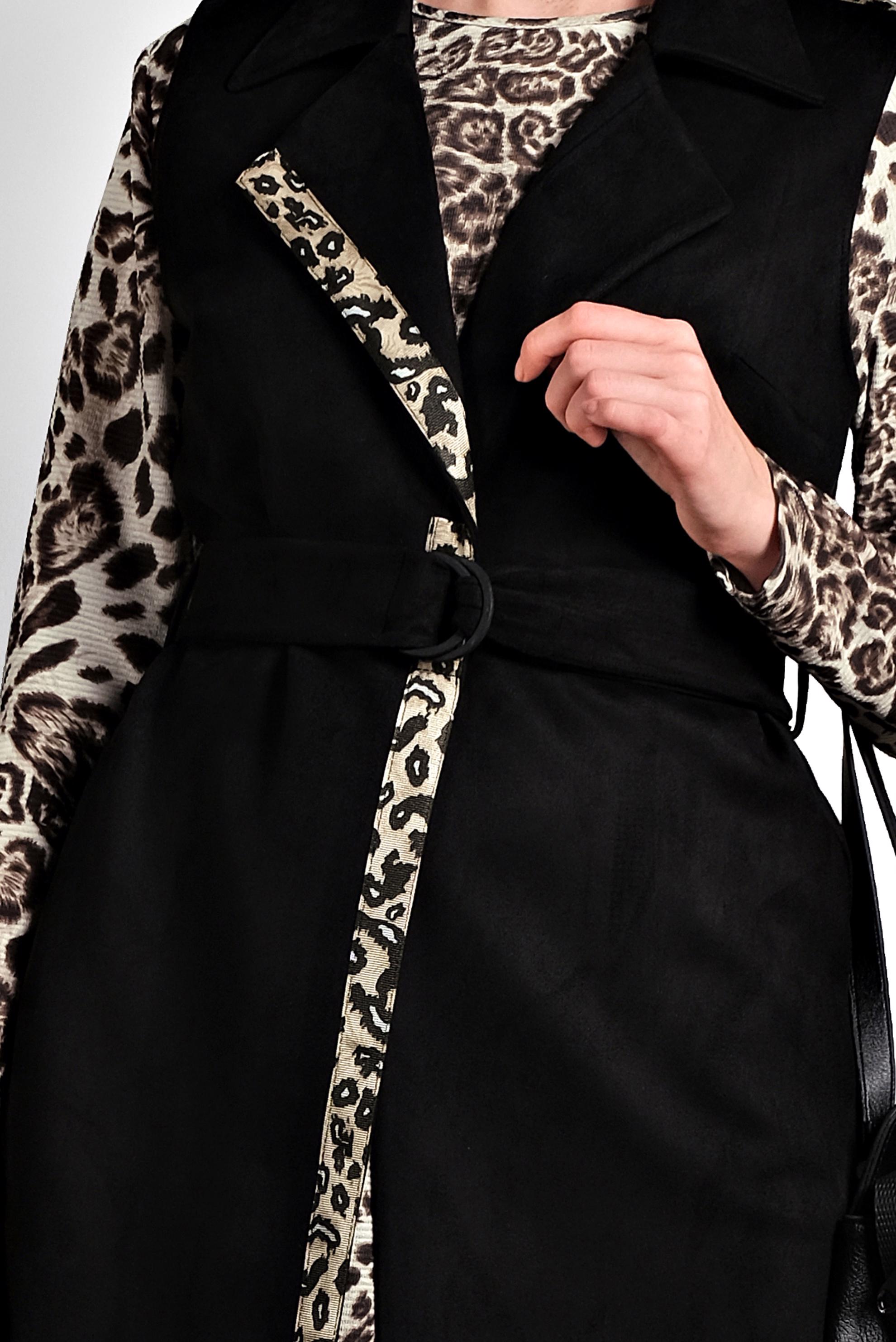 Tesettür giyim SİYAH KUŞAKLI SÜET YELEK 40306