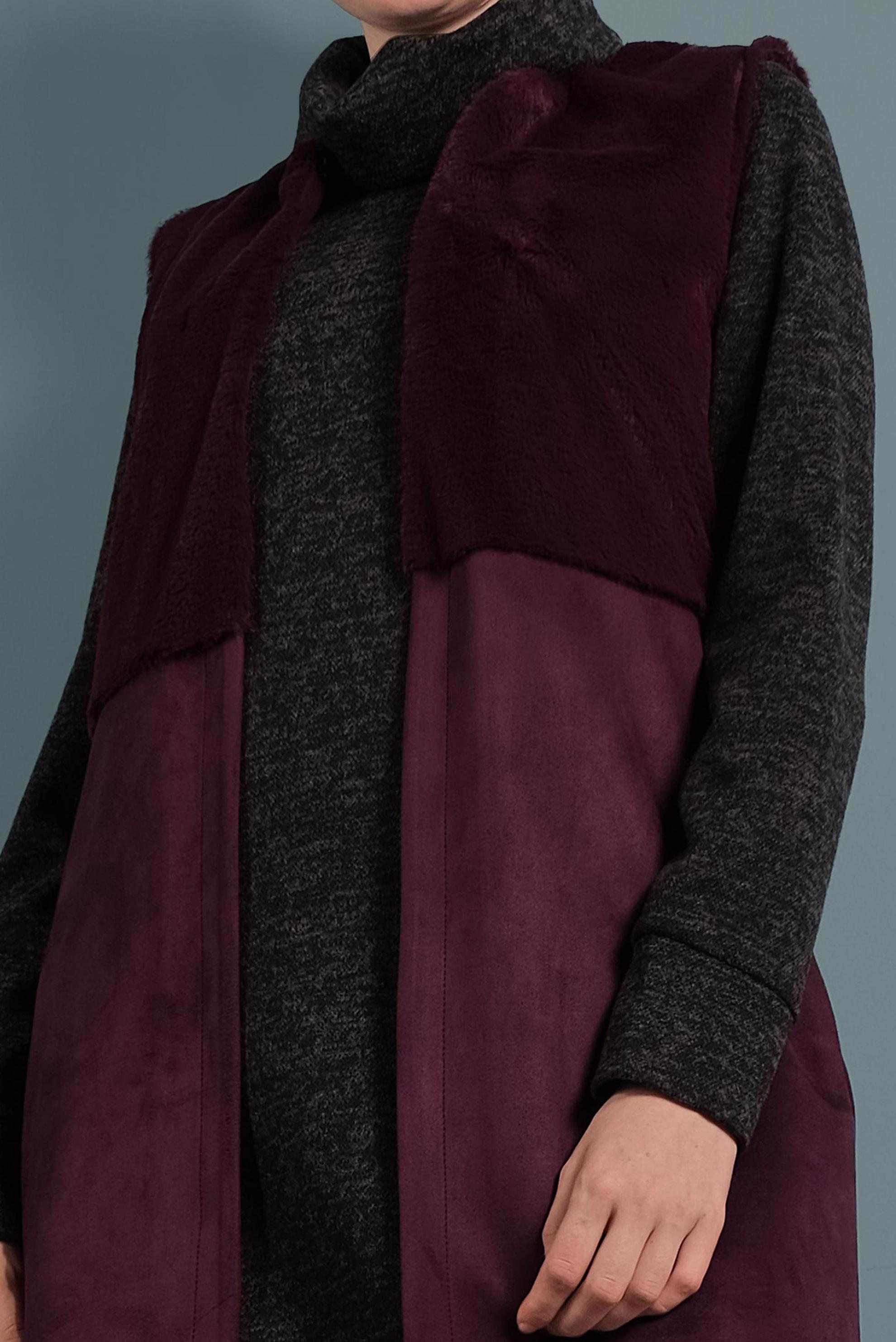 Tesettür giyim MÜRDÜM SÜET YELEK 40402