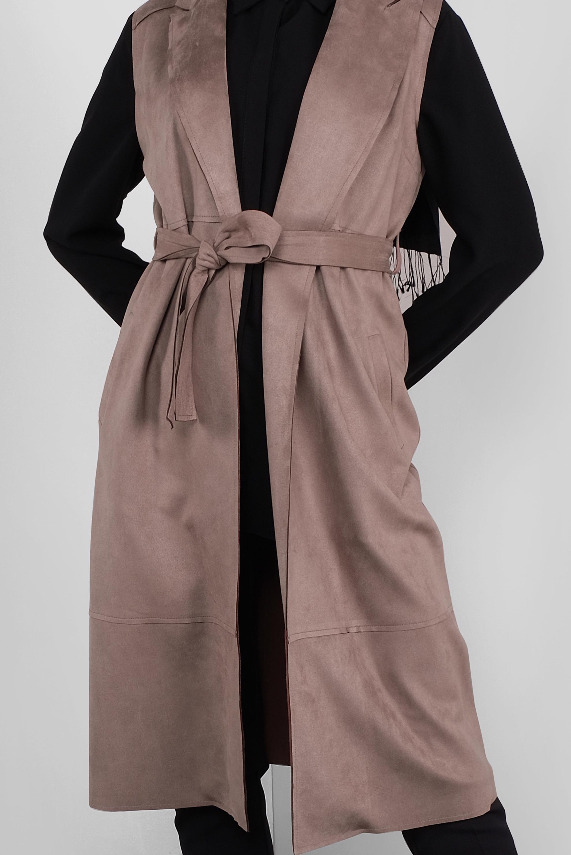 Tesettür giyim VİZON SÜET YELEK 41180 