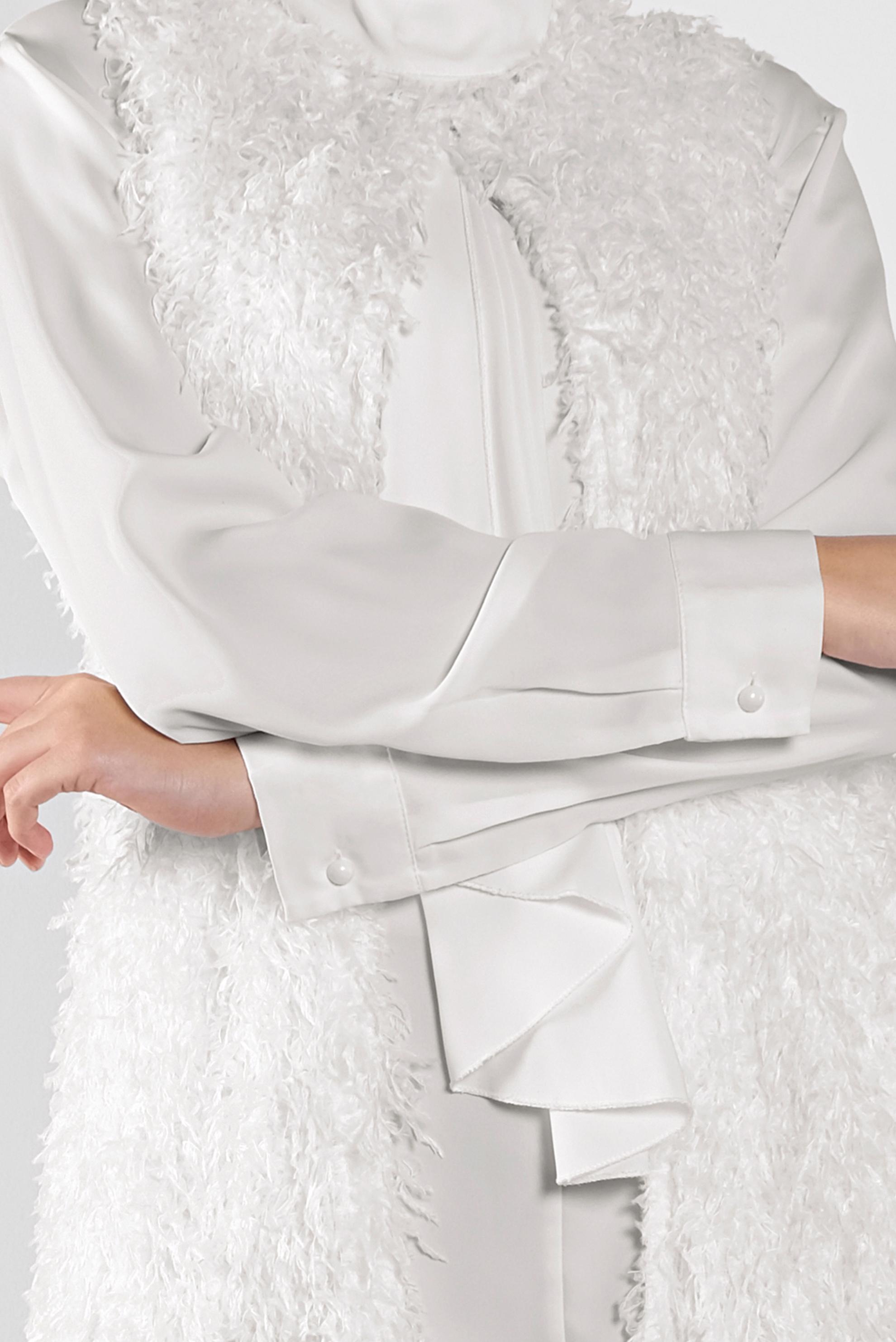 Hijab clothing WHITE FAUX-FUR VEST  41219 