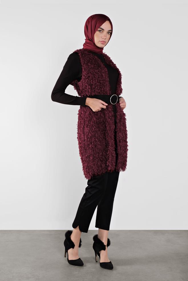 Hijab-Kleidung BEIGE SAÇAKLI  YELEK 41219  - ALVİNA