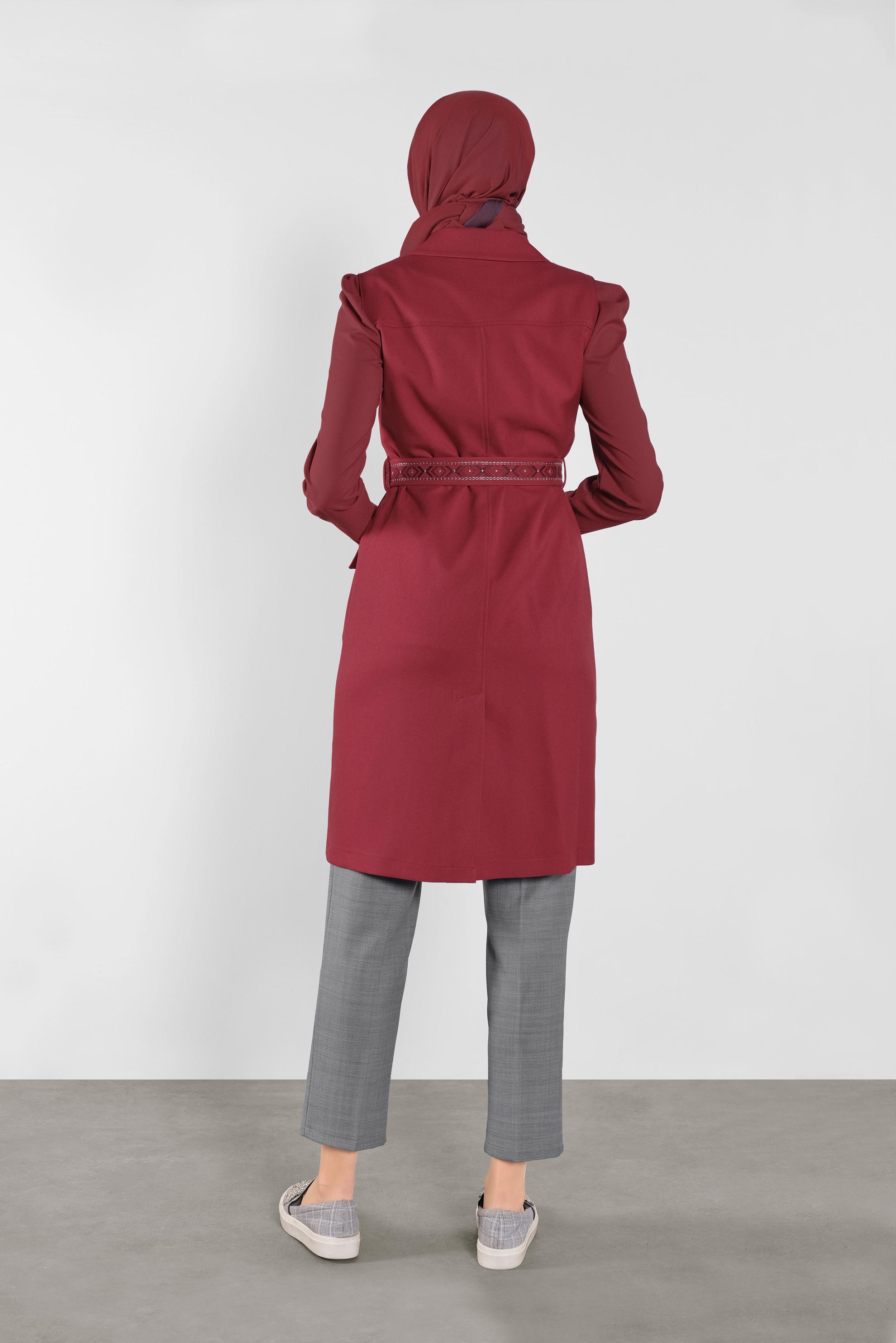 Hijab clothing RED BELTED VEST 41220 