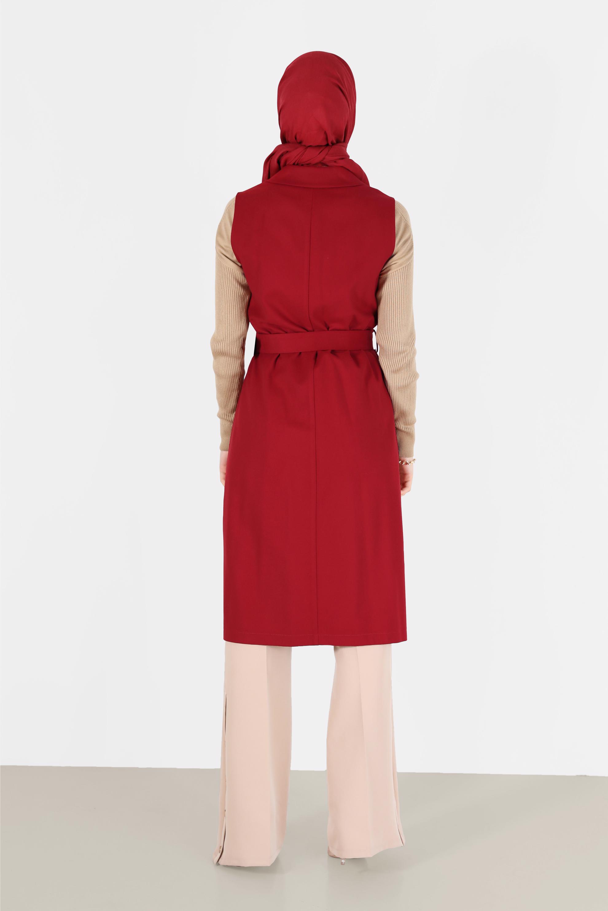 Hijab clothing RED DOUBLE BREASTED VEST 41244 