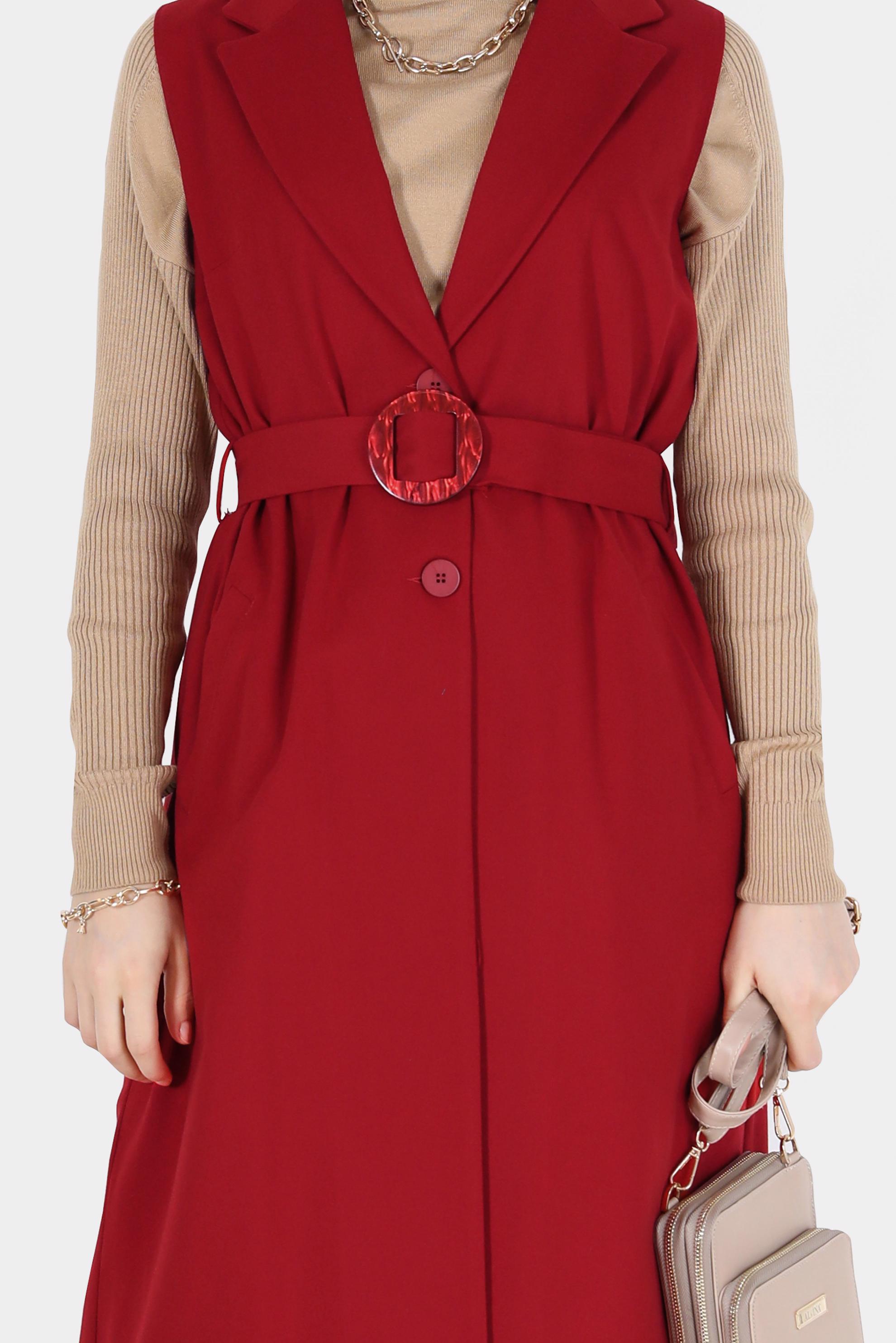 Hijab clothing RED DOUBLE BREASTED VEST 41244 