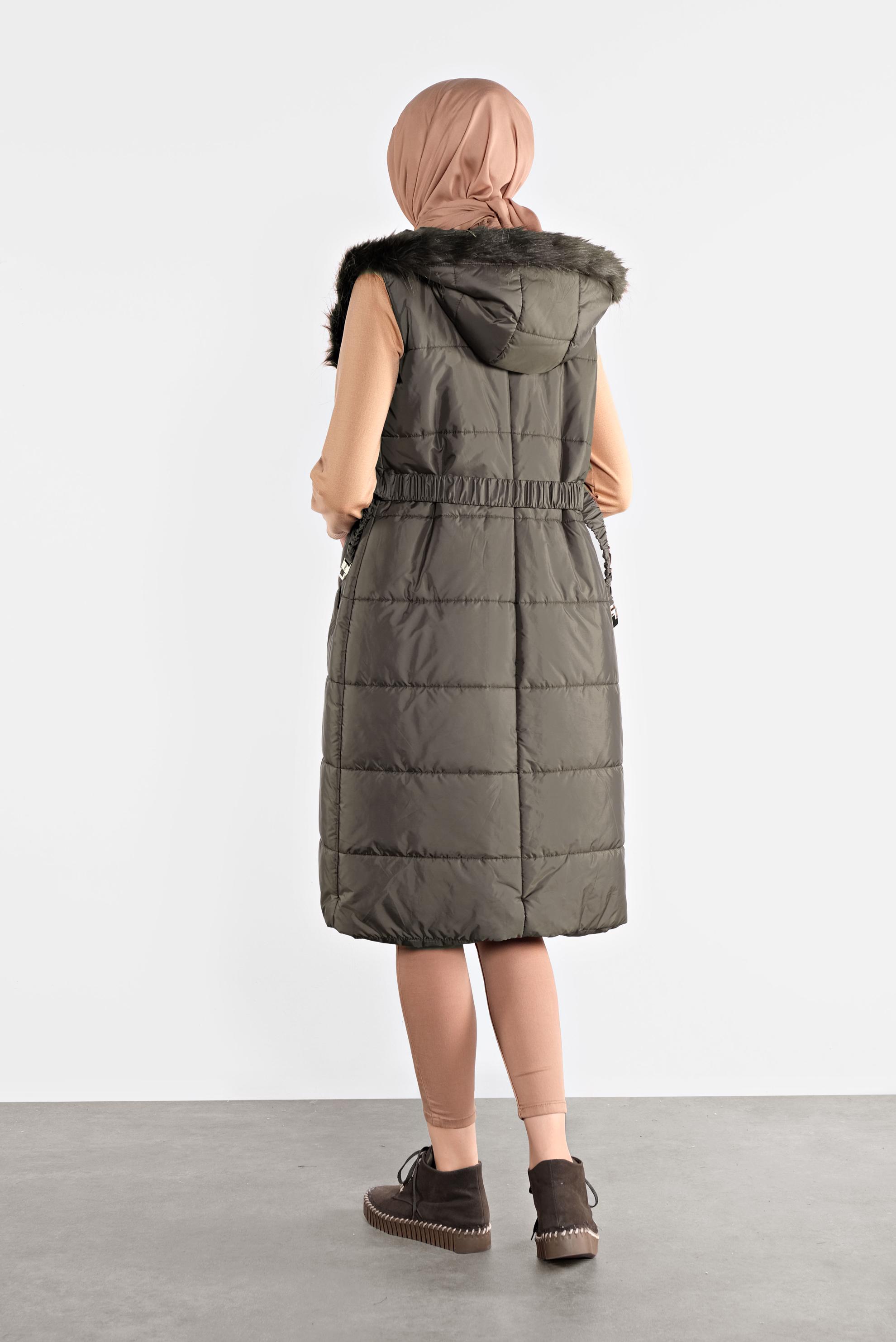 Vêtements hijab KAKI DOUDOUNE À CAPUCHE 90064 