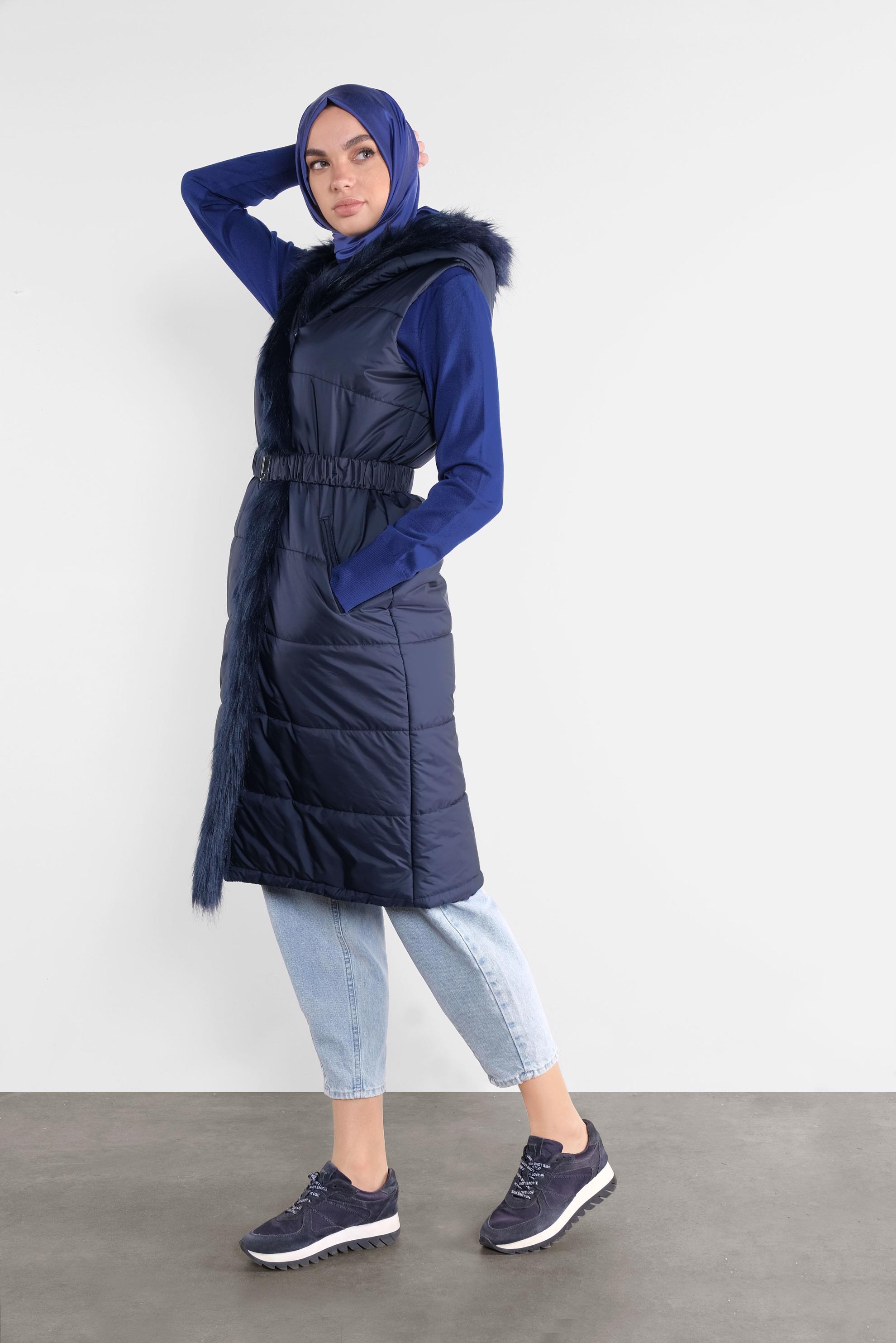 Vêtements hijab BLEU MARINE DOUDOUNE À CAPUCHE 90064 