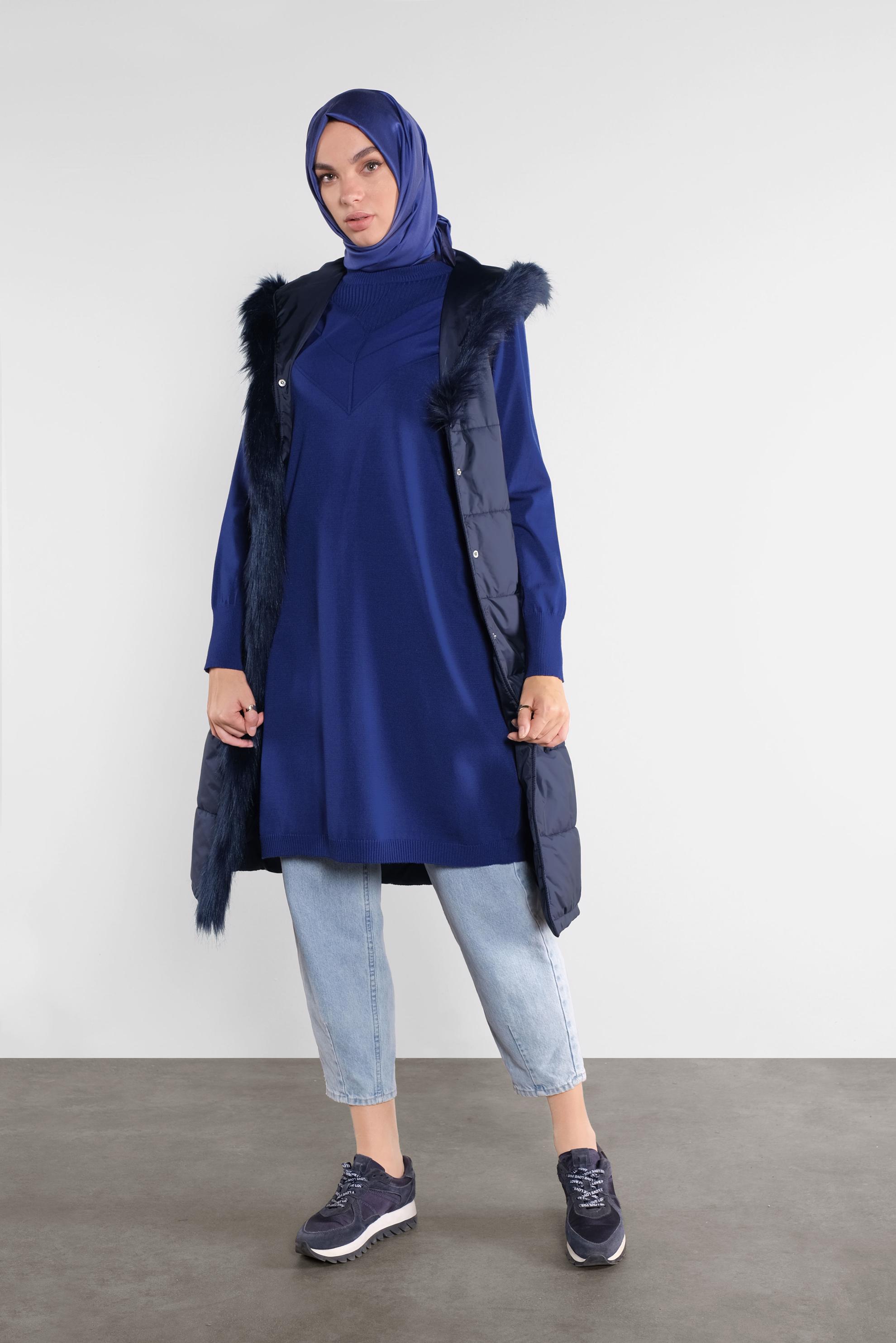Vêtements hijab BLEU MARINE DOUDOUNE À CAPUCHE 90064 