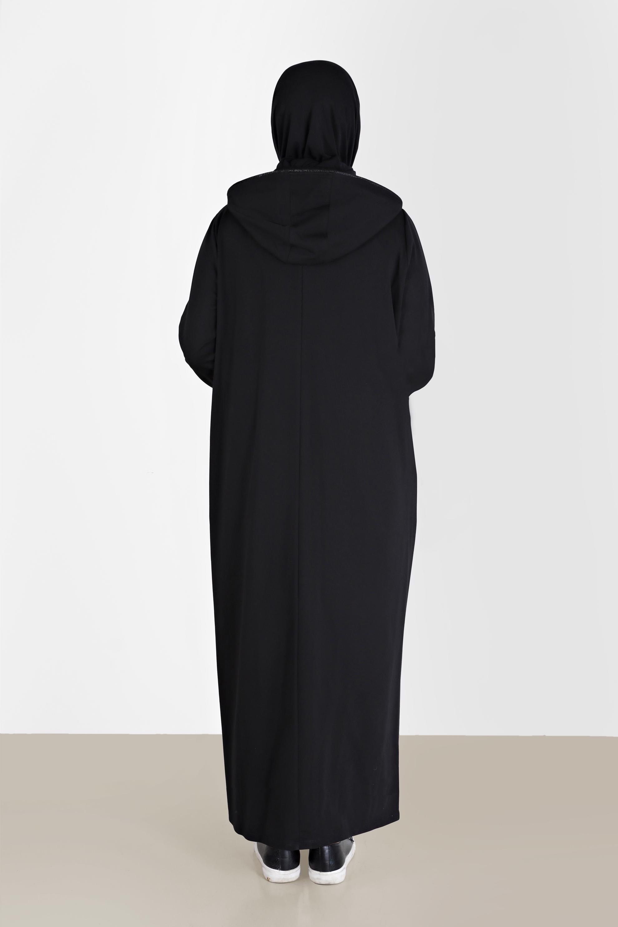 Hijab clothing BLACK GEM DETAIL ZIPPERED TRACKSUIT TUNIC 41651 