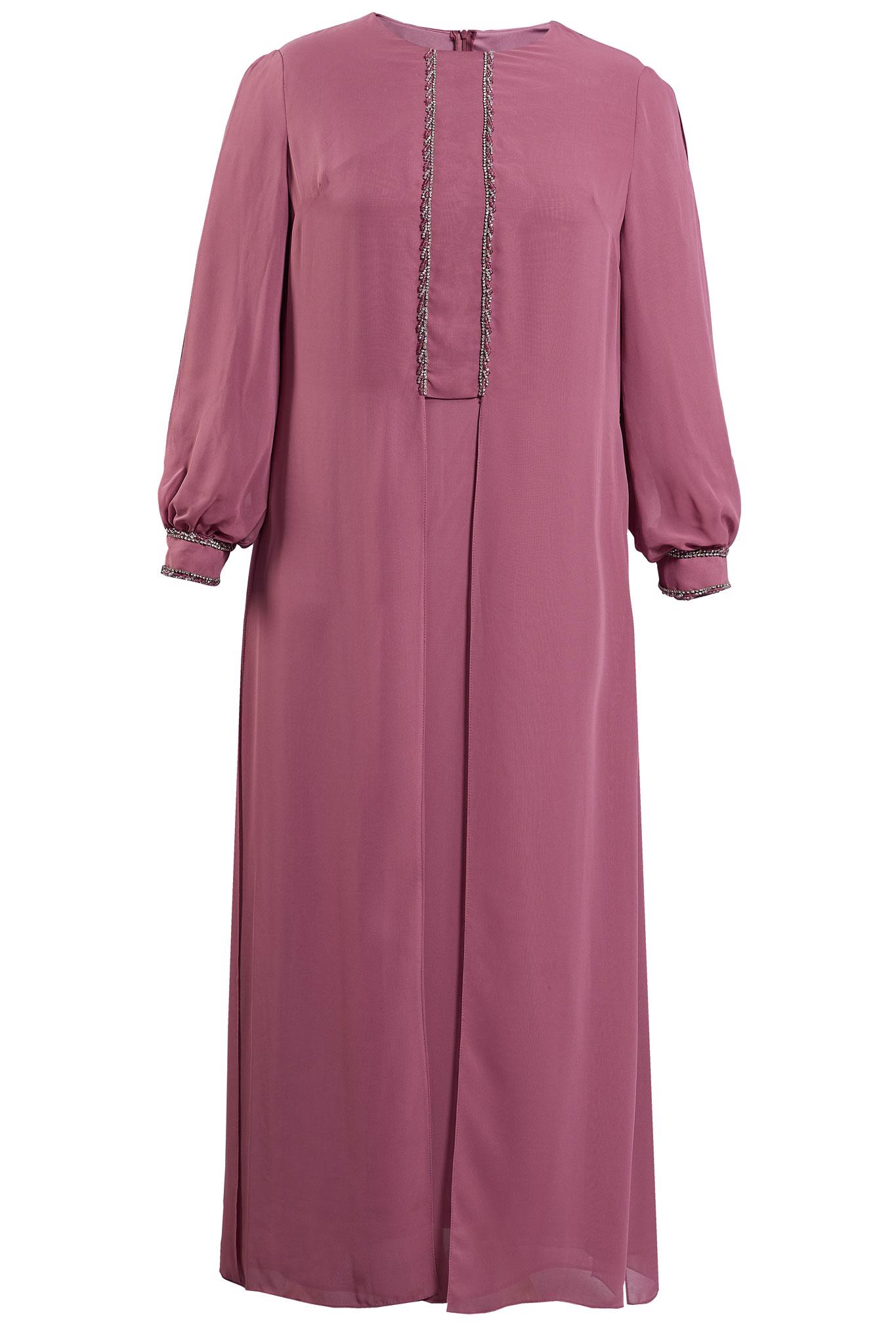 Vêtements hijab ROSE ROBE DE SOIRÉE EN MOUSSELINE 50011