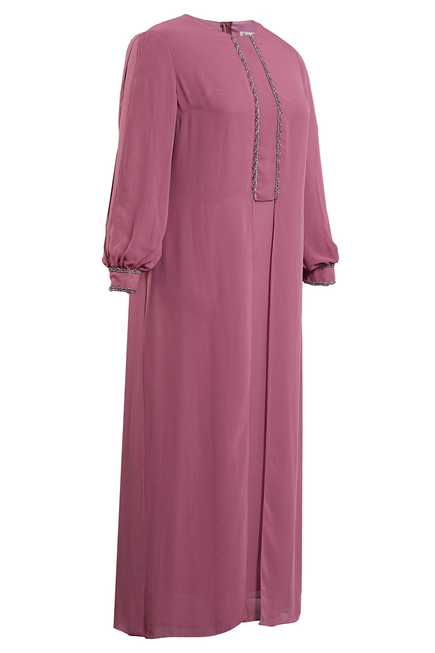 Vêtements hijab ROSE ROBE DE SOIRÉE EN MOUSSELINE 50011