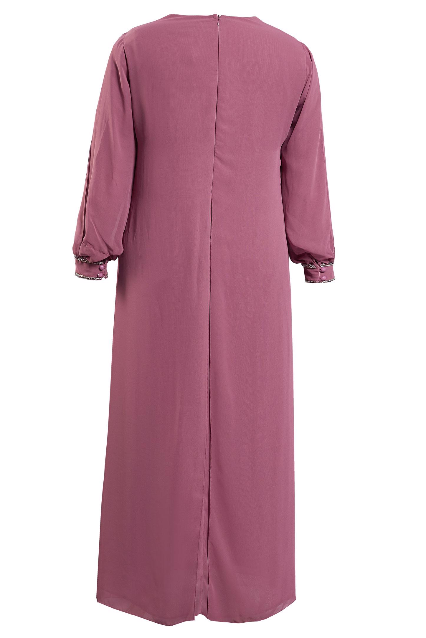 Vêtements hijab ROSE ROBE DE SOIRÉE EN MOUSSELINE 50011