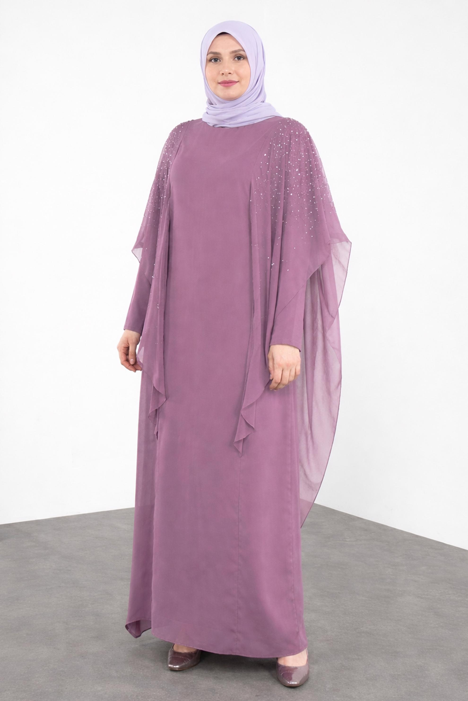 Hijab clothing PURPLE CHIFFON EVENING DRESS 50019