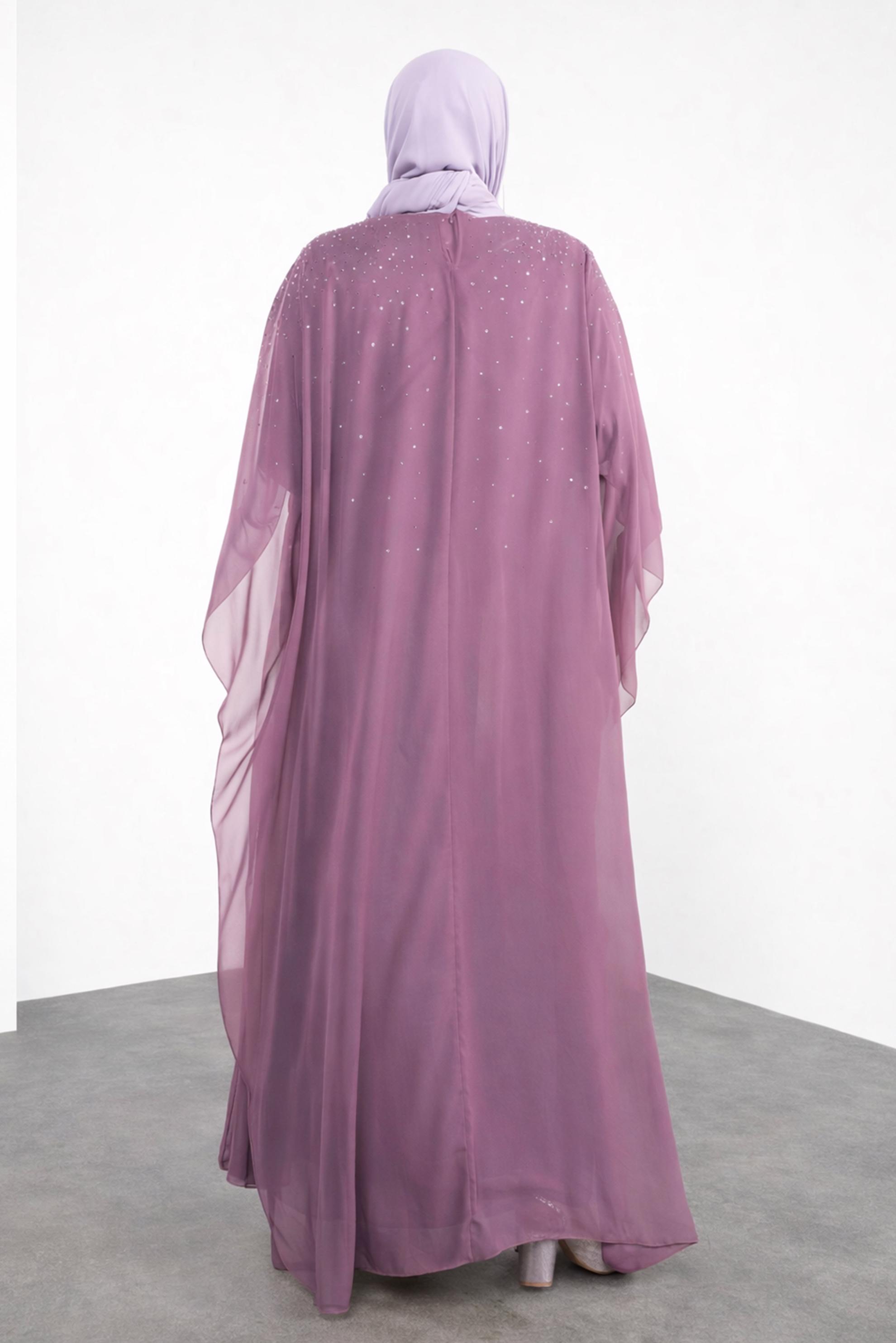 Hijab clothing PURPLE CHIFFON EVENING DRESS 50019
