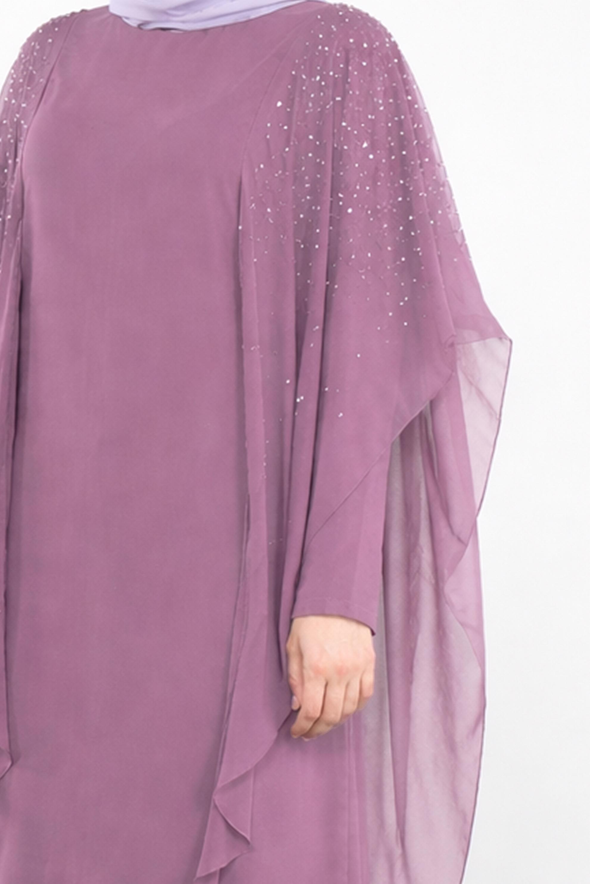Hijab clothing PURPLE CHIFFON EVENING DRESS 50019