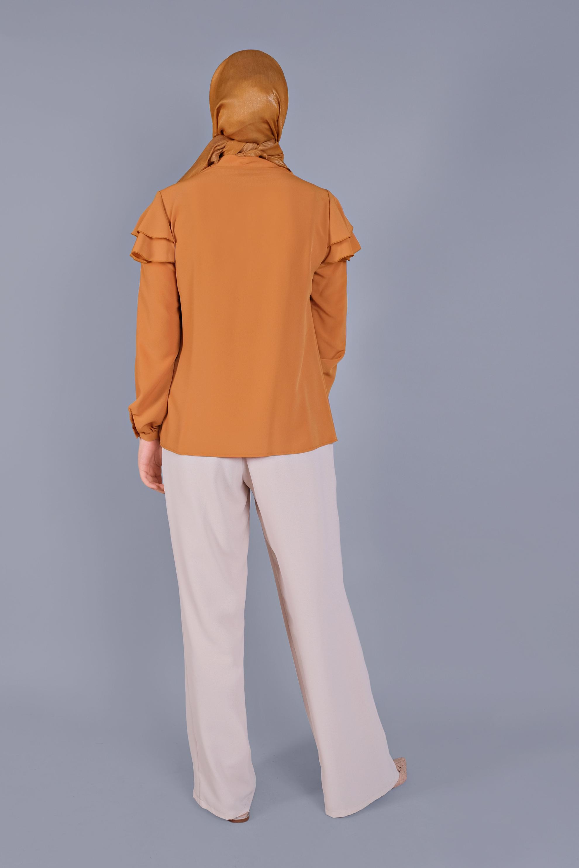 Tesettür giyim TURUNCU FIRFIRLI  BLUZ 40797 