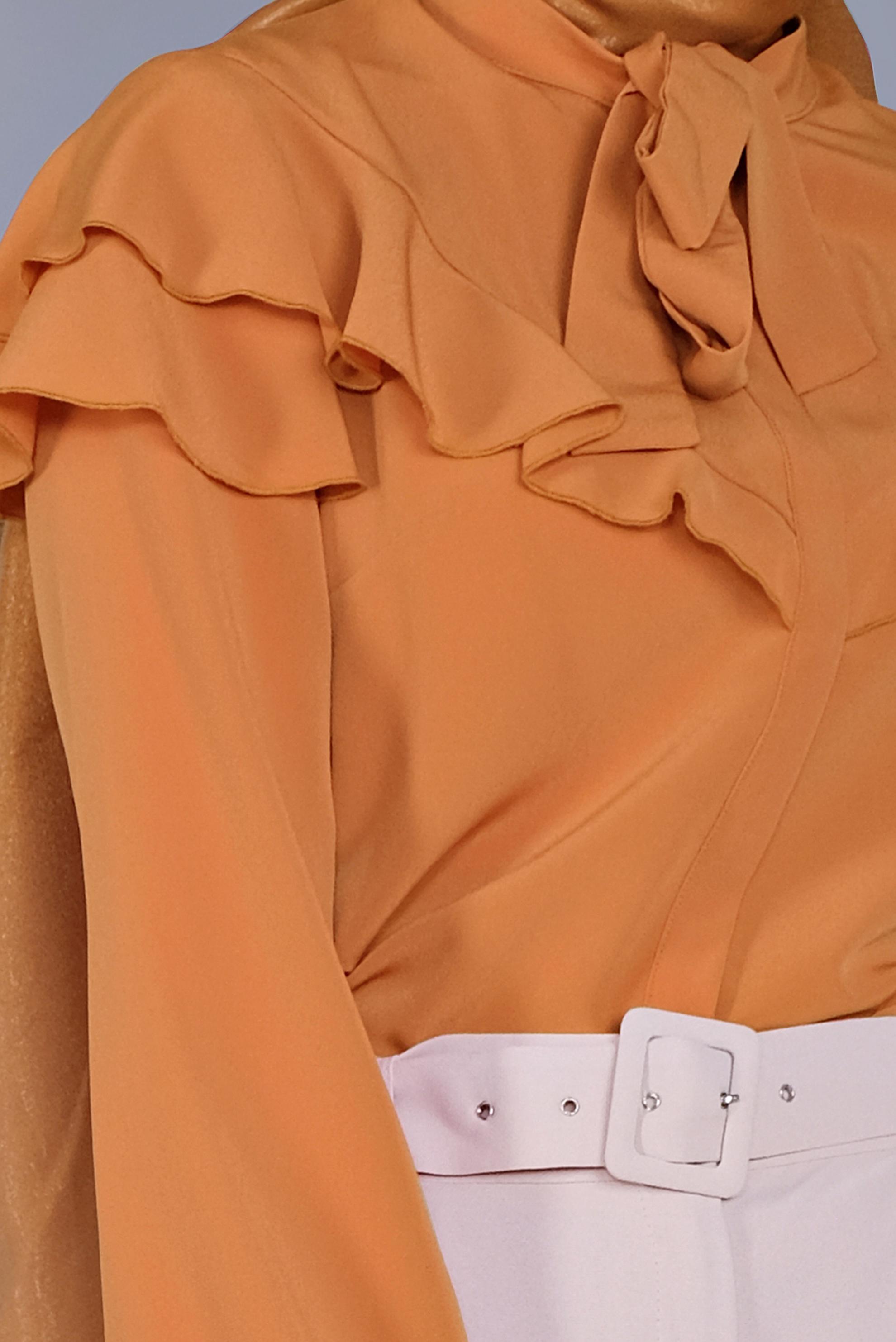 Tesettür giyim TURUNCU FIRFIRLI  BLUZ 40797 