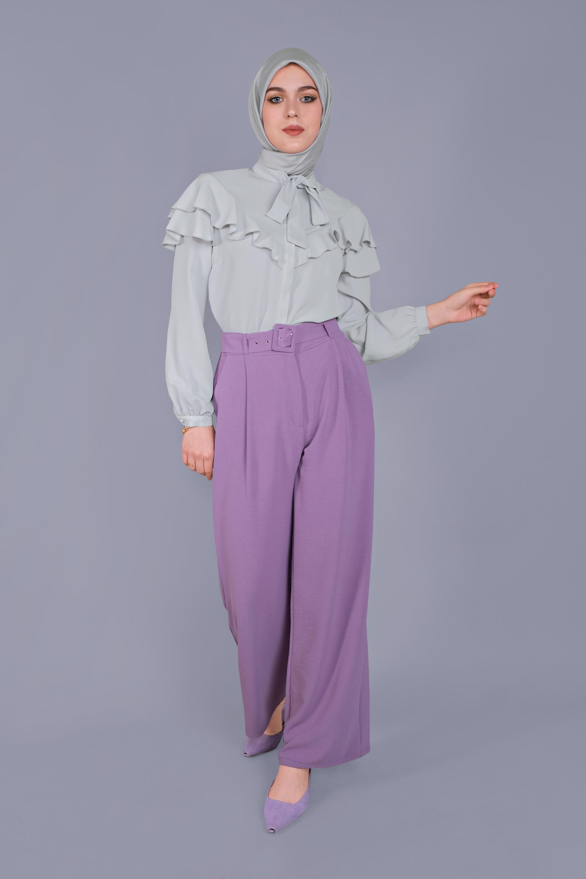 Tesettür giyim GÜMÜŞ FIRFIRLI  BLUZ 40797 