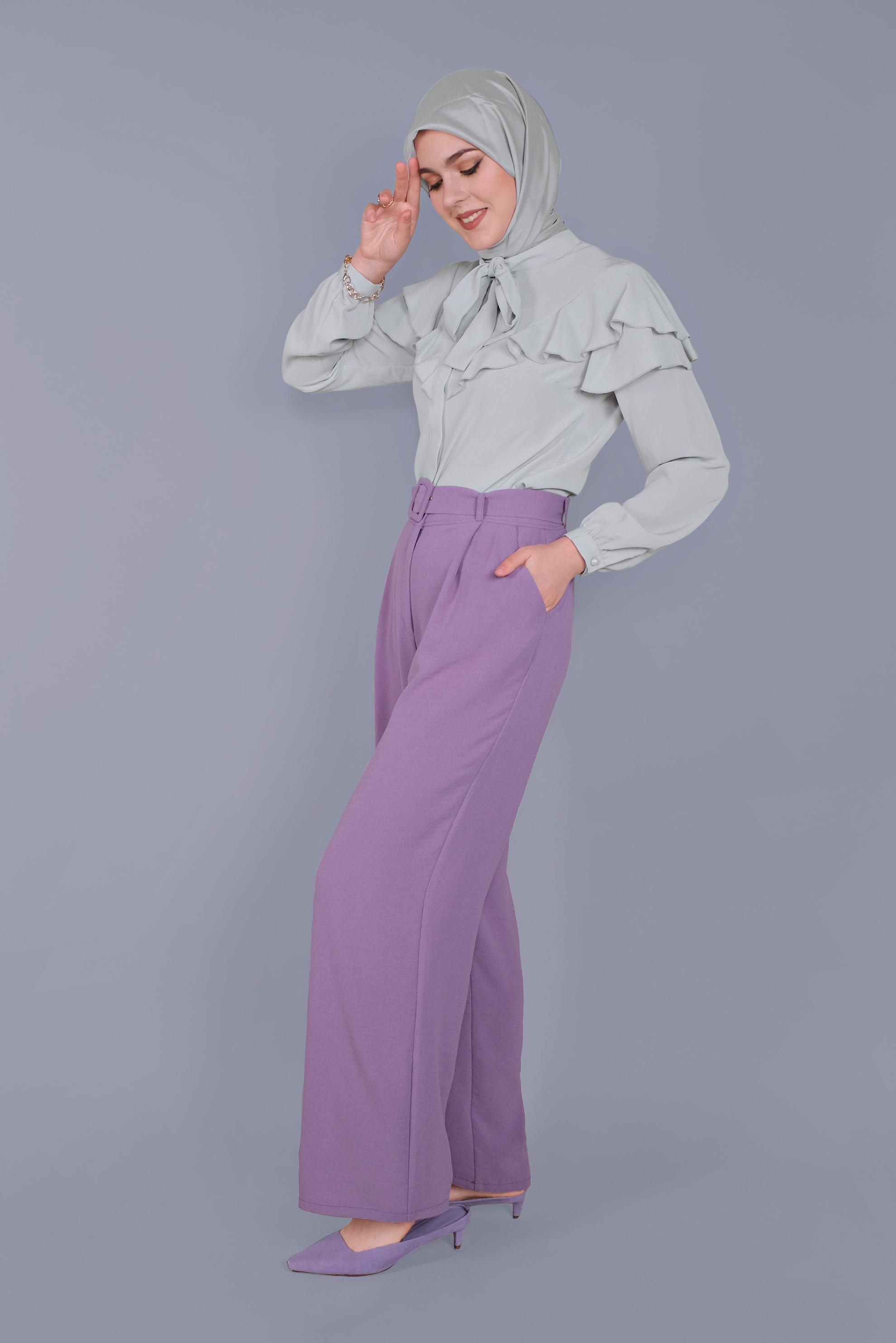 Tesettür giyim GÜMÜŞ FIRFIRLI  BLUZ 40797 