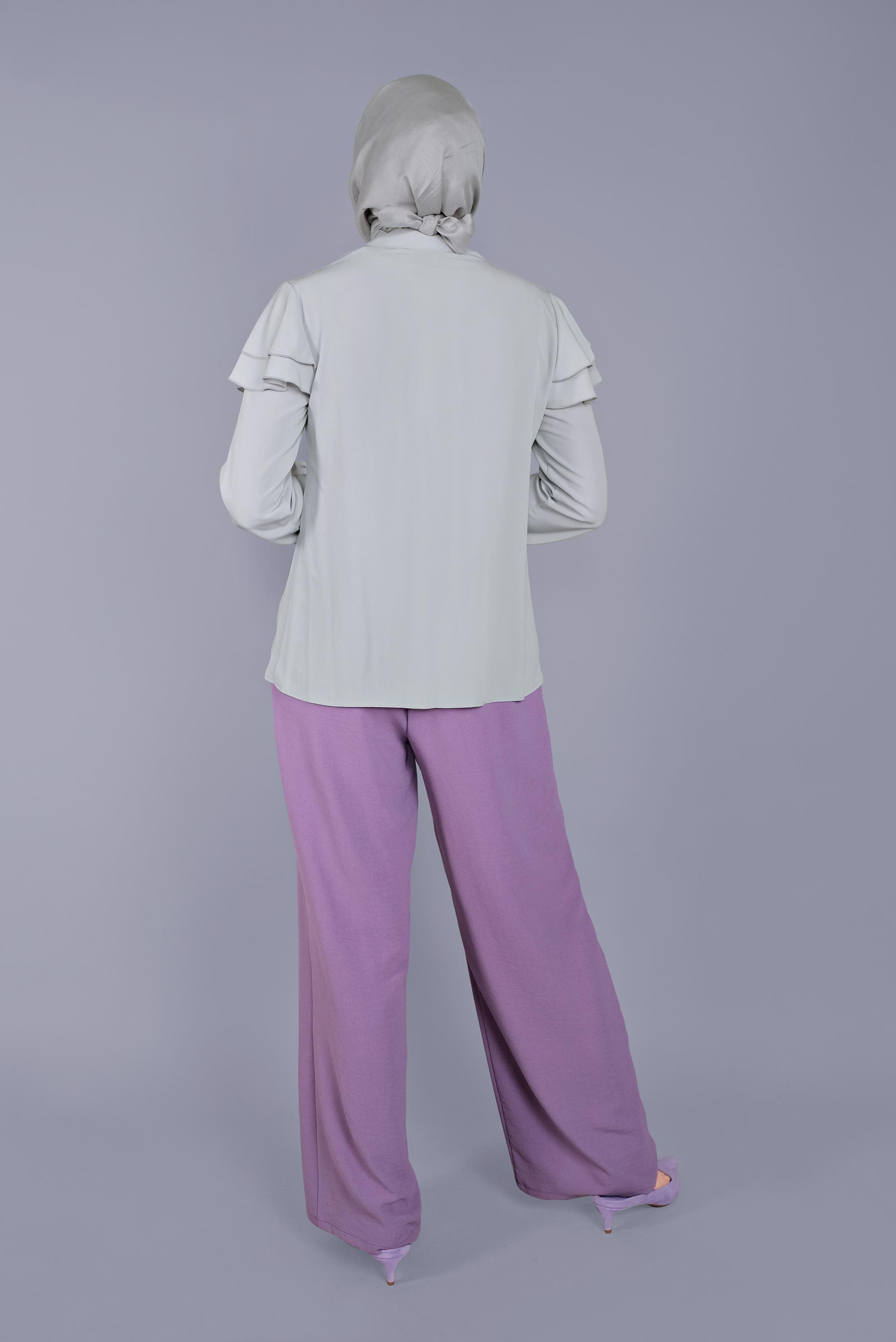 Tesettür giyim GÜMÜŞ FIRFIRLI  BLUZ 40797 