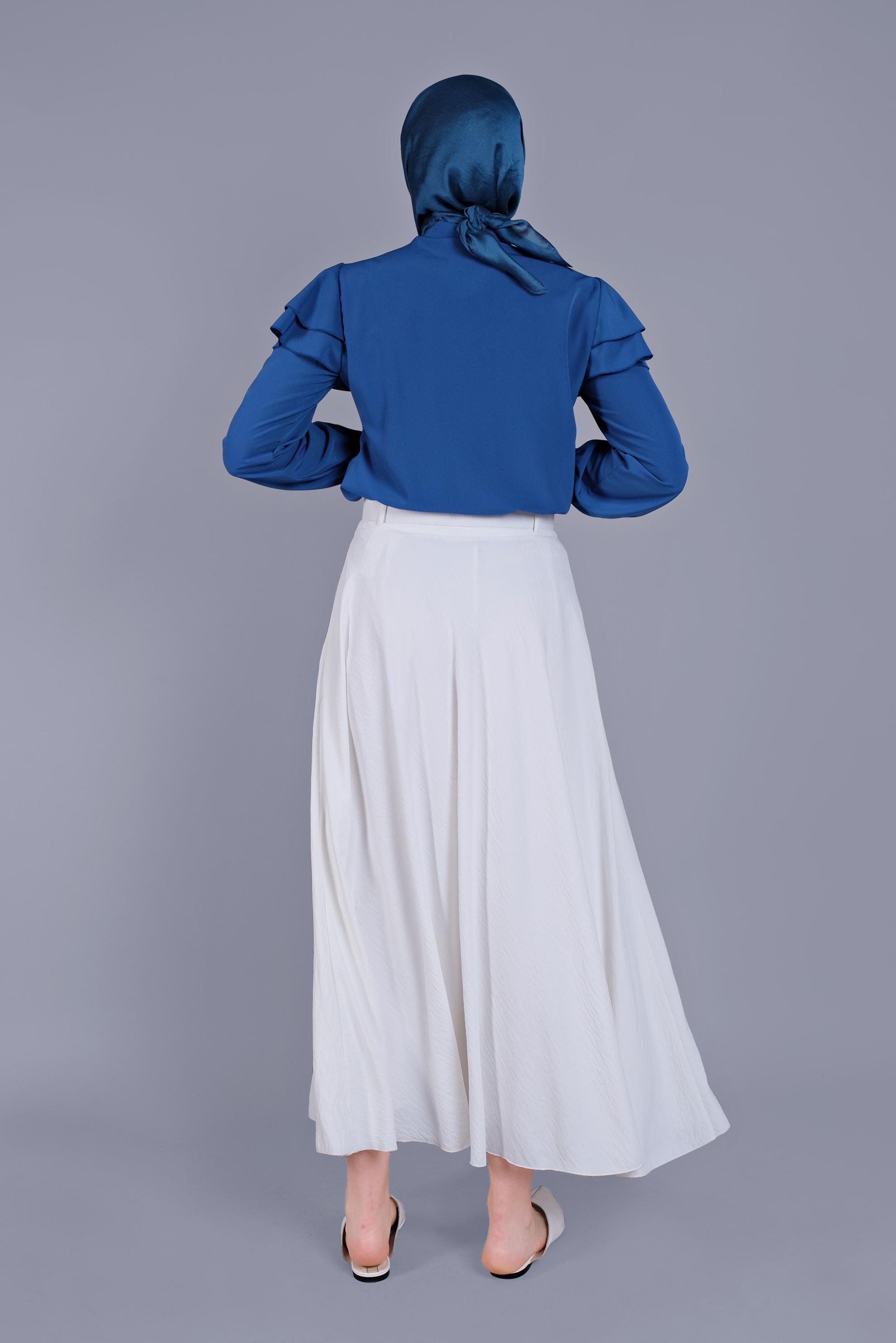 Tesettür giyim LACİVERT FIRFIRLI  BLUZ 40797 