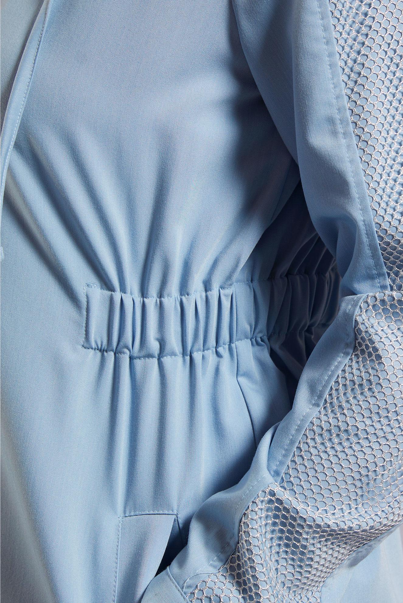 Tesettür giyim MAVİ FİLE DETAYLI KAPÜŞONLU GİY ÇIK 40666