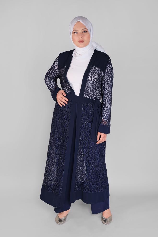 Vêtements hijab BLEU MARINE 40884 SOFİ DANTEL CEKET 40/48 TEK42 - ALVİNA