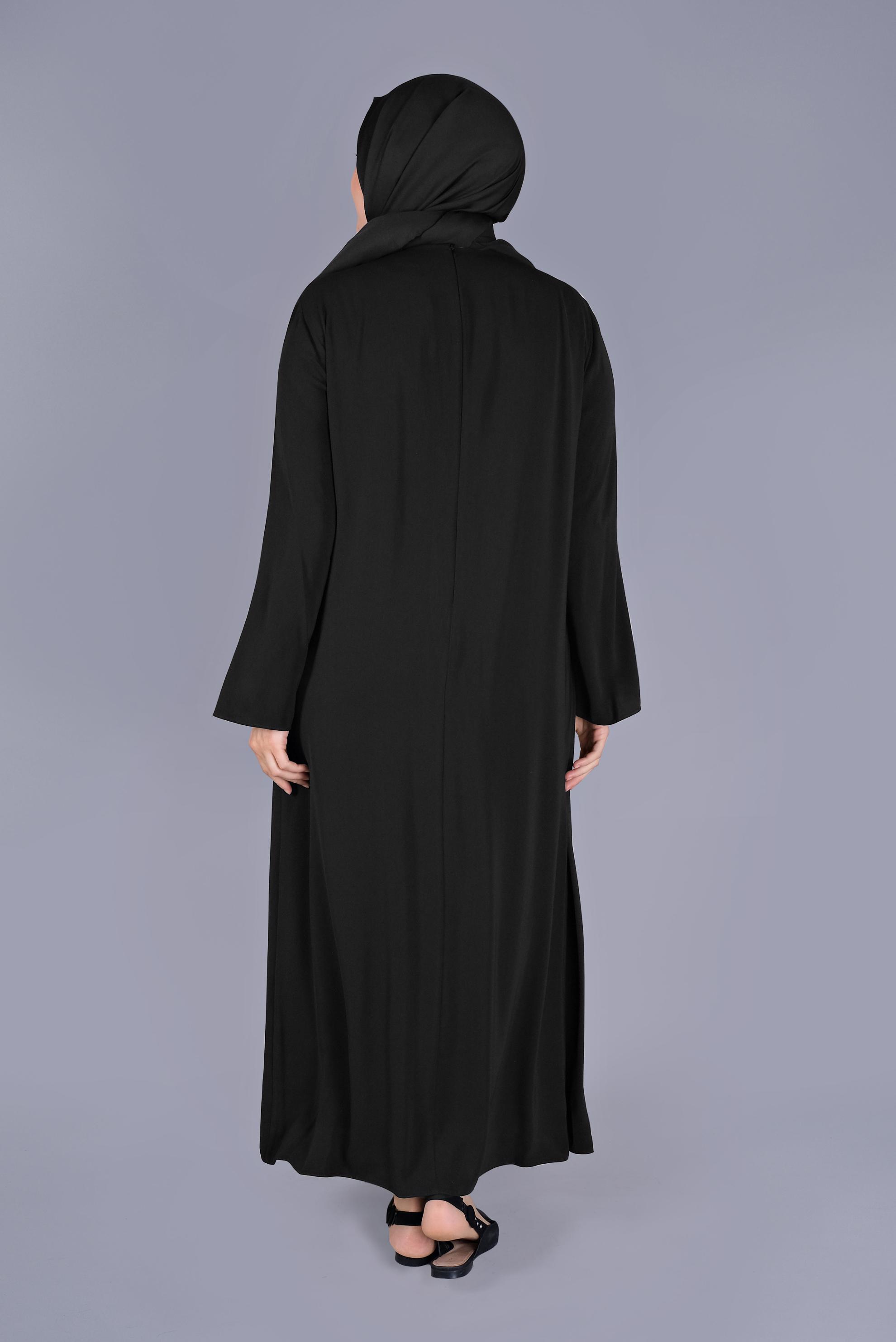 Tesettür giyim SİYAH UZUN ELBİSE 20053