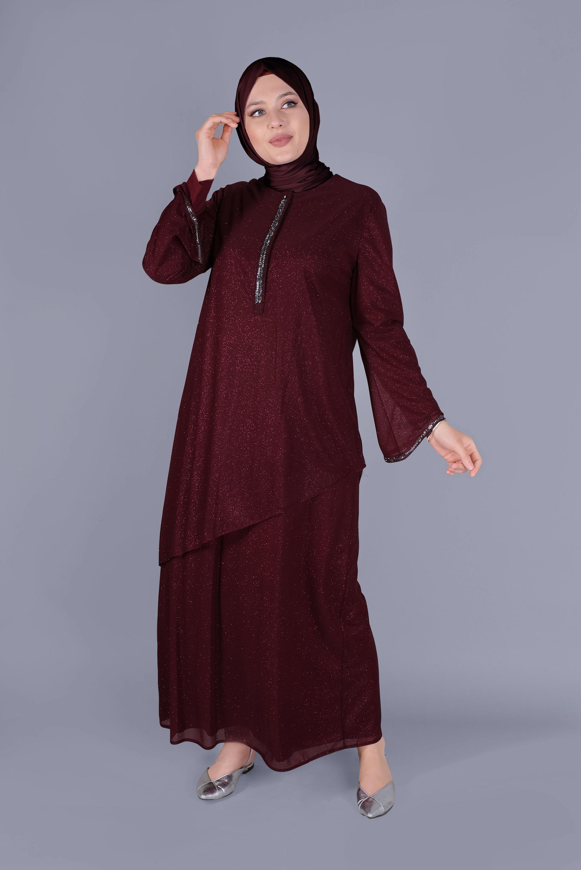 Hijab clothing CLARET RED DRESS 20057 