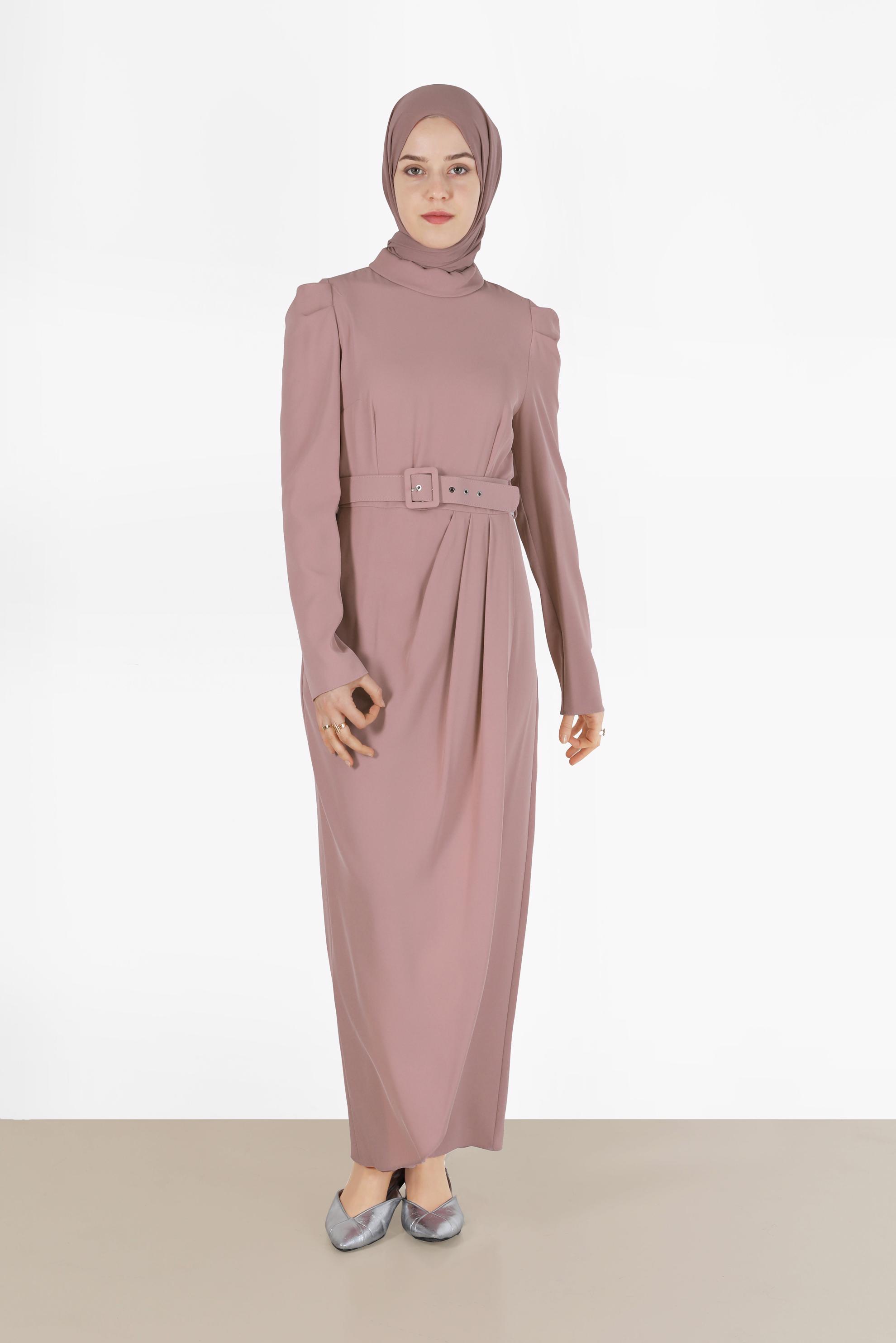 Tesettür giyim PUDRA 40505 8173 ELBİSE 38/44