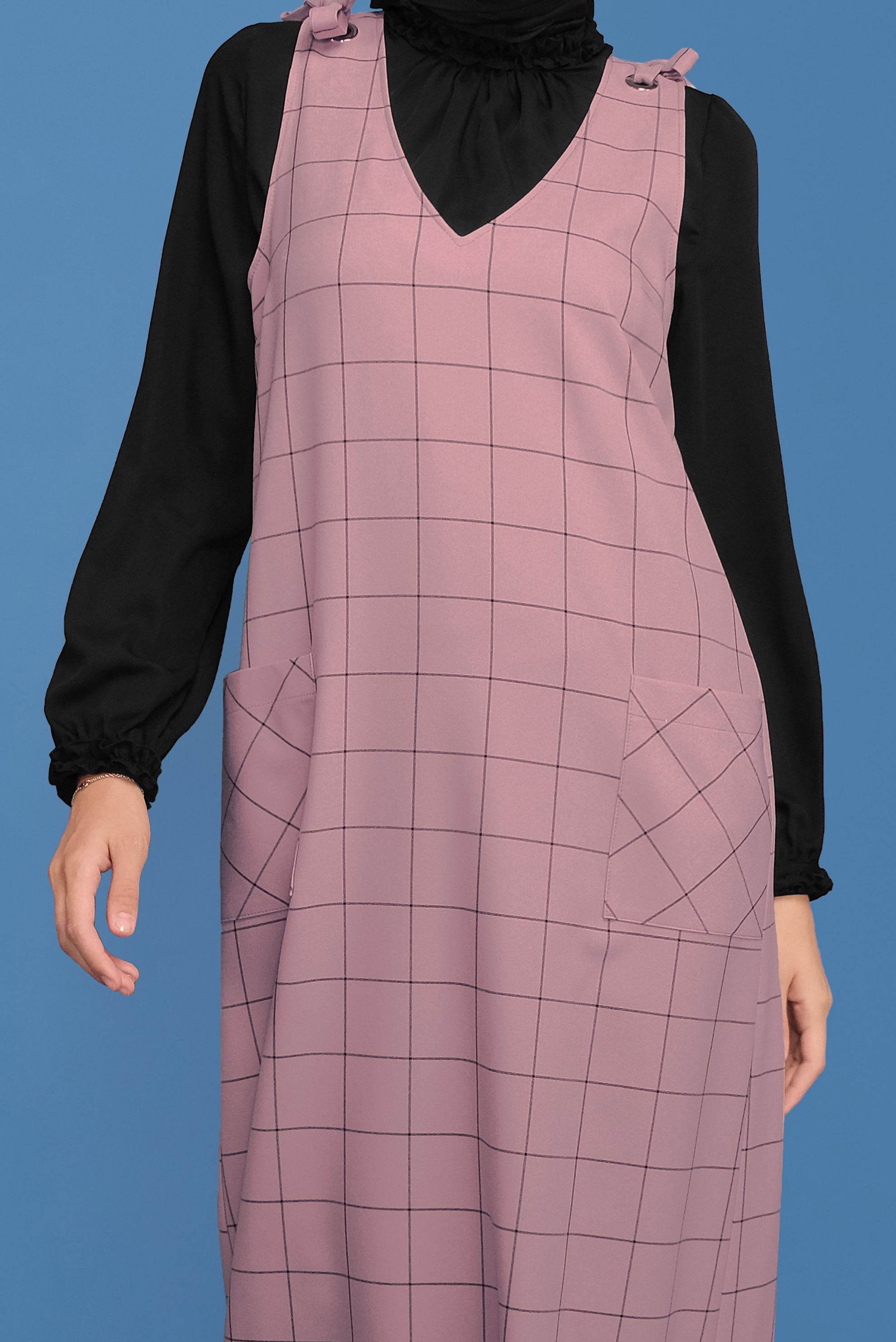 Tesettür giyim PUDRA OMUZ DETAYLI CEPLİ JİLE 40832