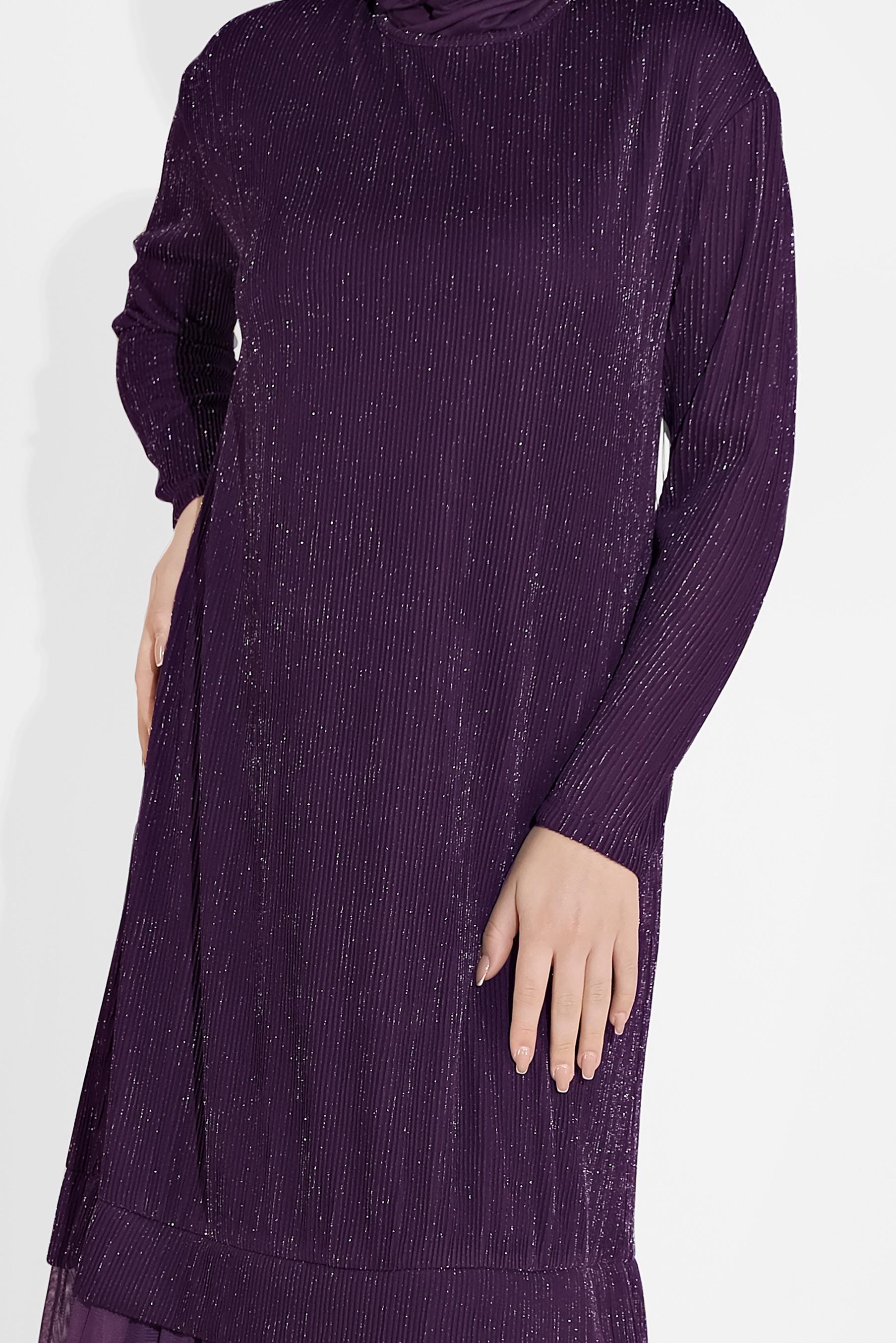 Tesettür giyim MOR 4443 SİMAY ELBİSE 38/46 TEK40