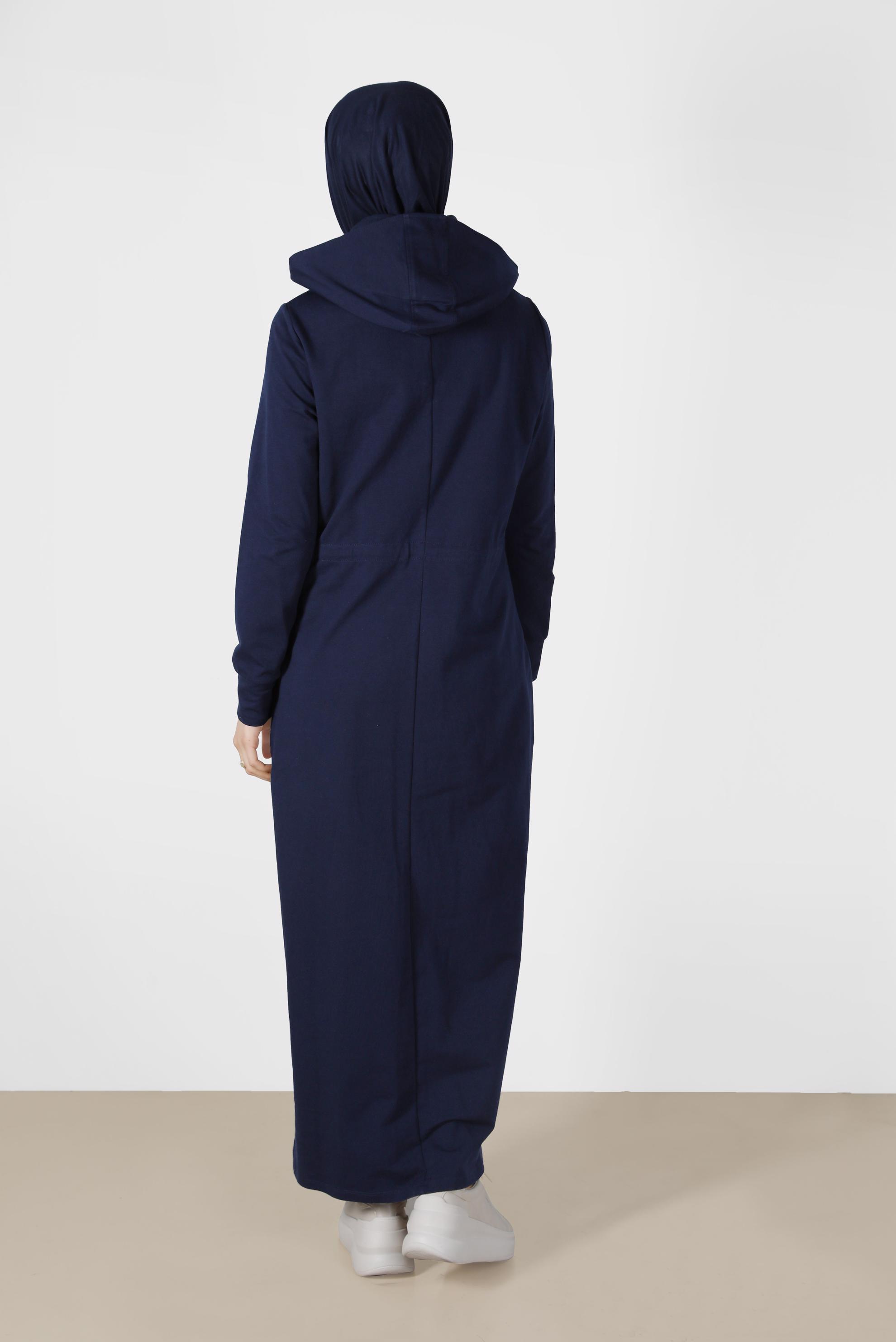 Hijab clothing NAVY BLUE MESH TRACKSUIT DRESS 40654 