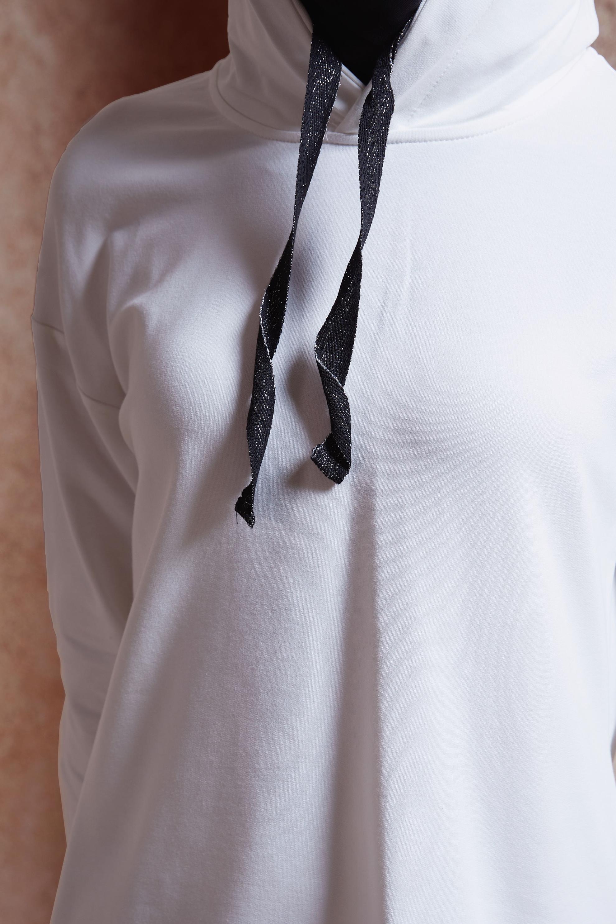 Tesettür giyim BEYAZ BAĞCIK DETAYLI EŞOFMAN TUNİK 4067