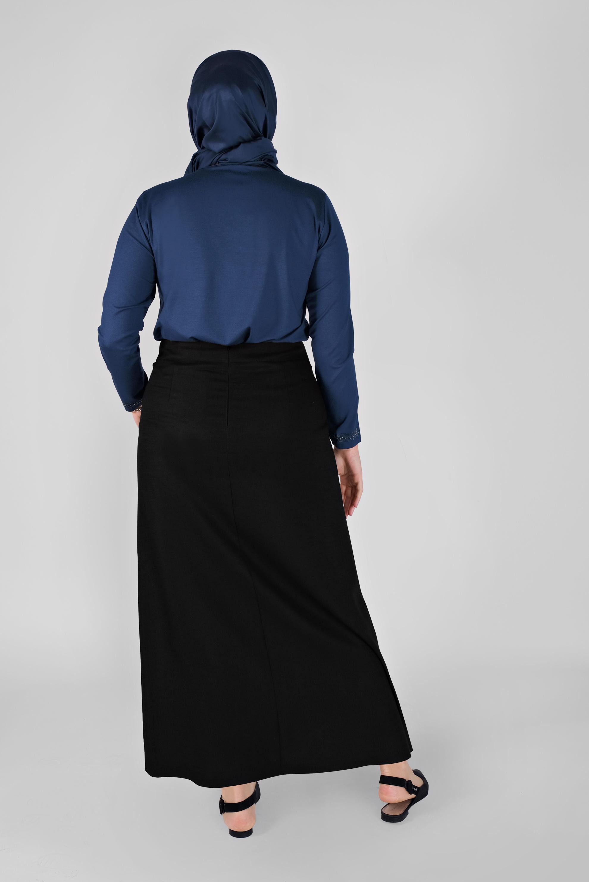 Hijab clothing BLACK CHAIN DETAILED SKIRT 60083