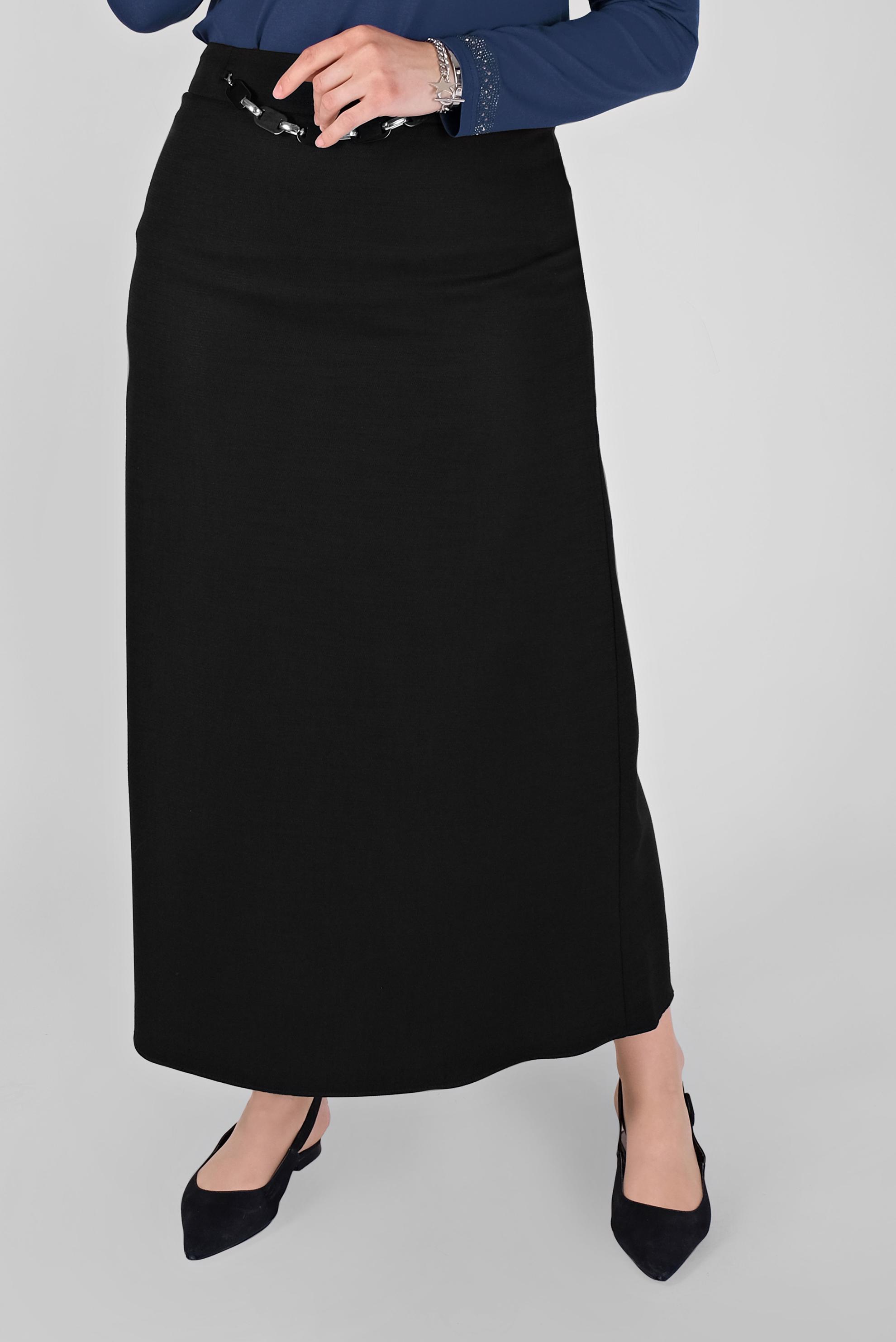 Hijab clothing BLACK CHAIN DETAILED SKIRT 60083