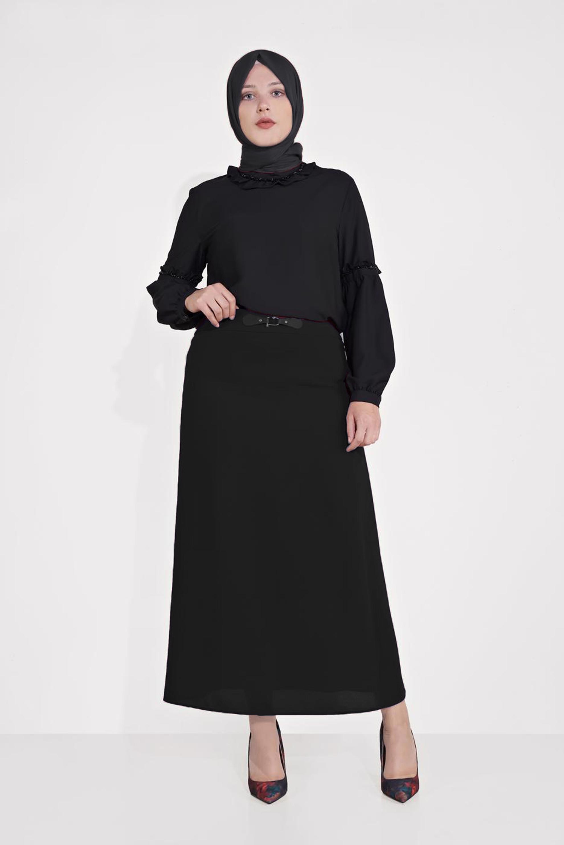 Hijab clothing BLACK EMBELLISHED SKIRT 60084