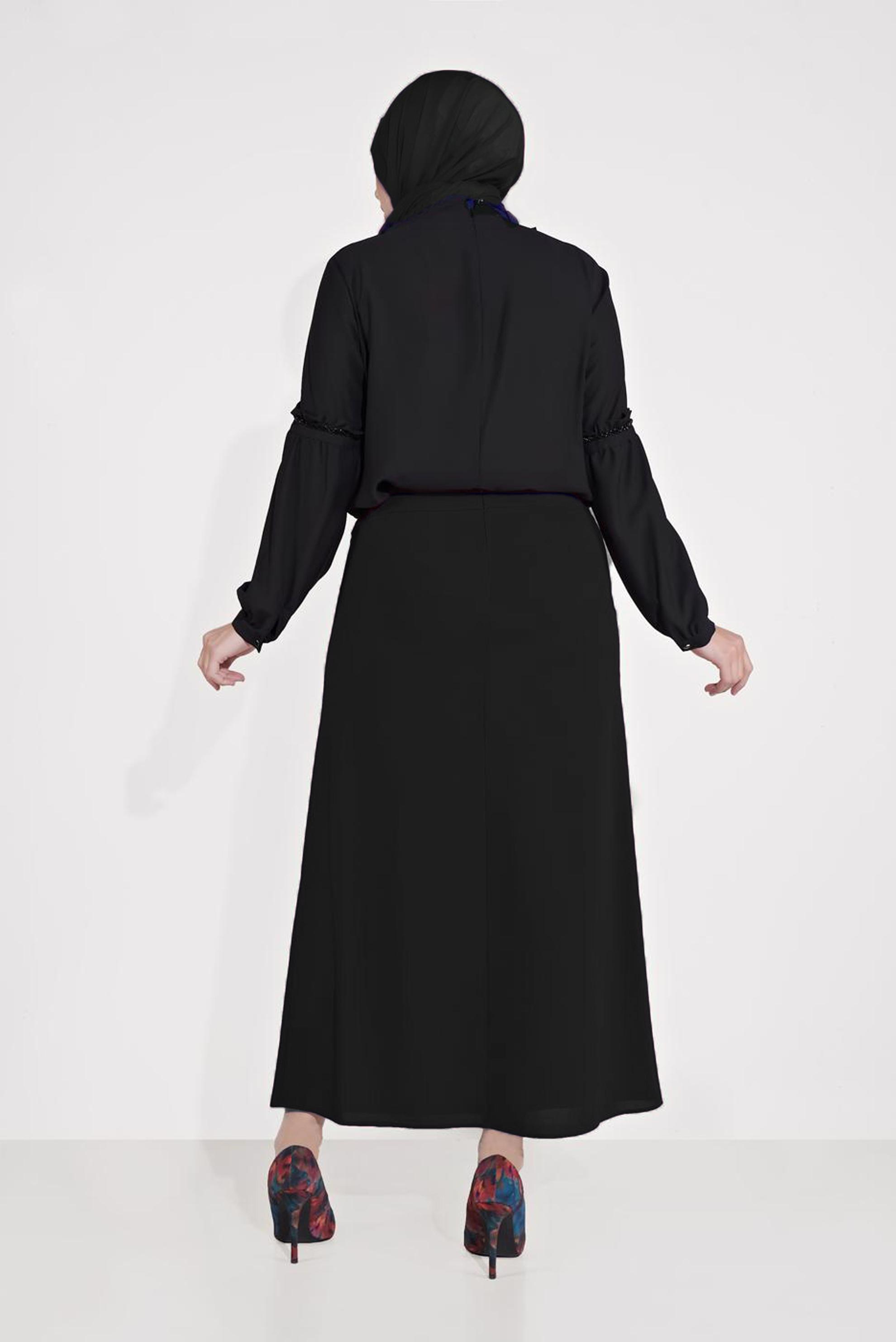 Hijab clothing BLACK EMBELLISHED SKIRT 60084