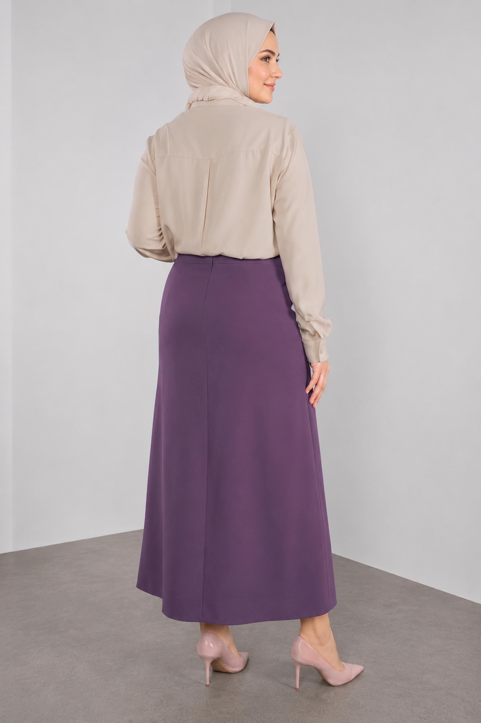 Vêtements hijab POURPRE JUPE DÉTAILLÉE ACCESSOIRE 60084