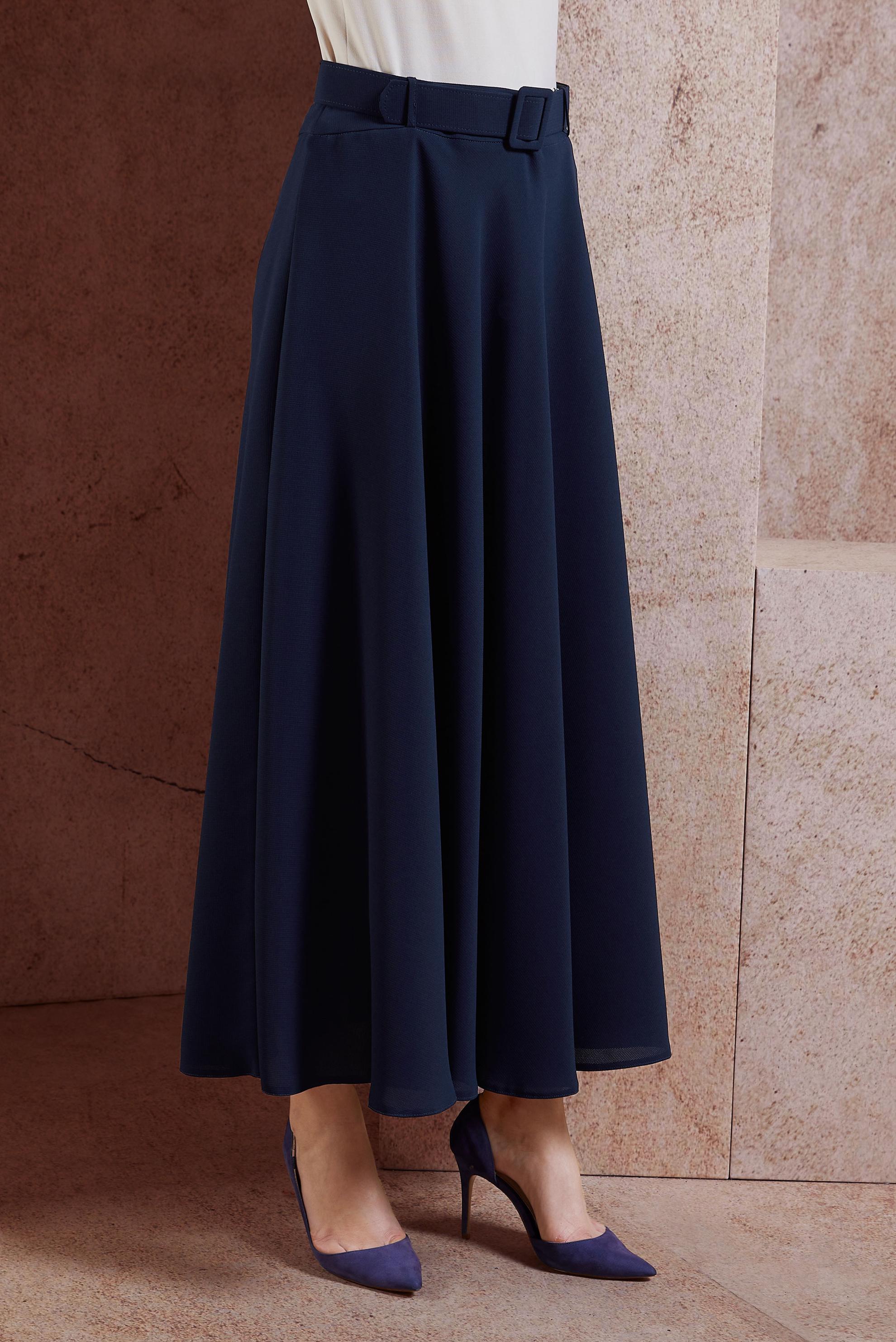 Tesettür giyim LACİVERT SALAŞ ÇAN ETEK 60085