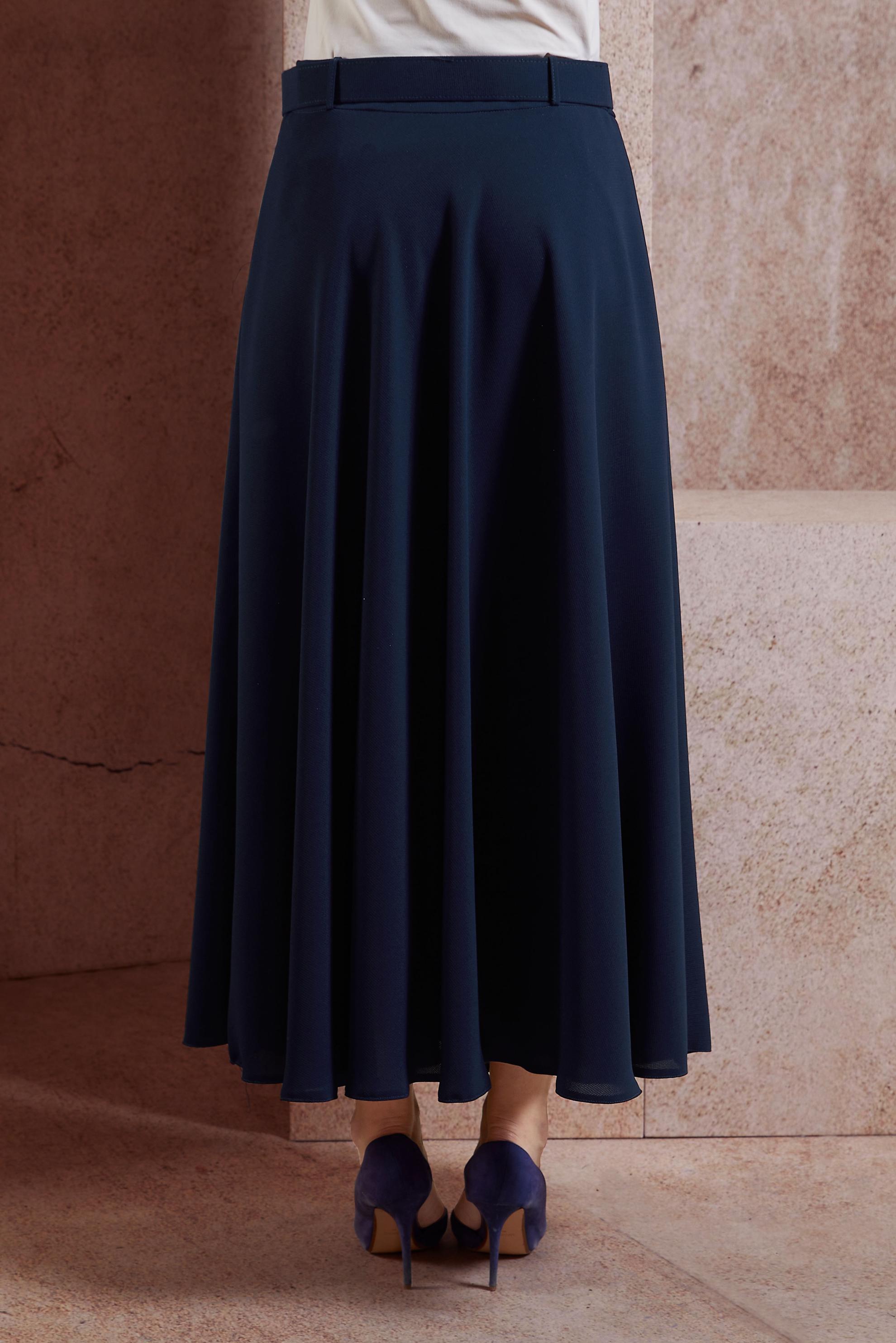 Tesettür giyim LACİVERT SALAŞ ÇAN ETEK 60085