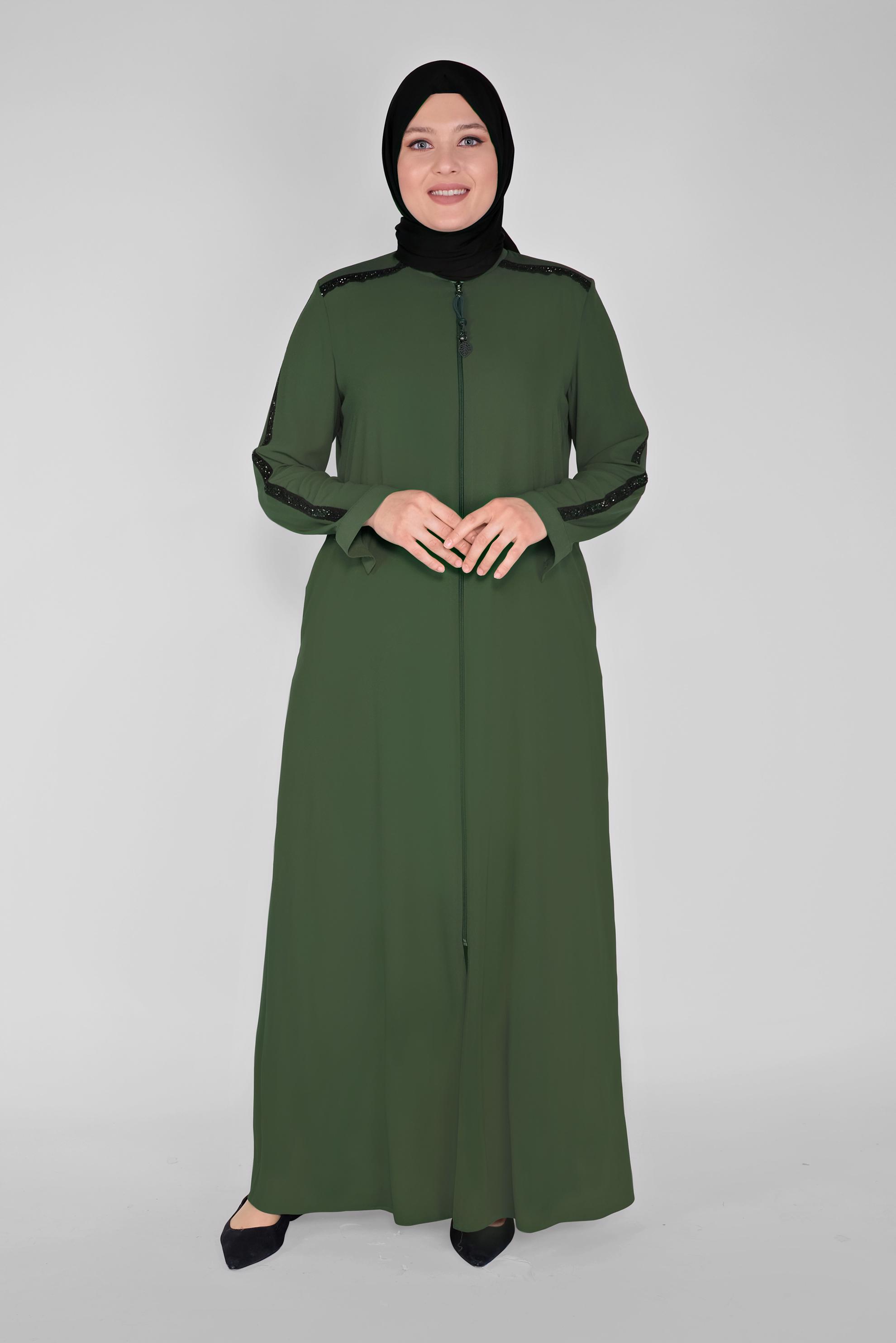 Tesettür giyim HAKİ 80006 ALEYNA FERACE 42/48