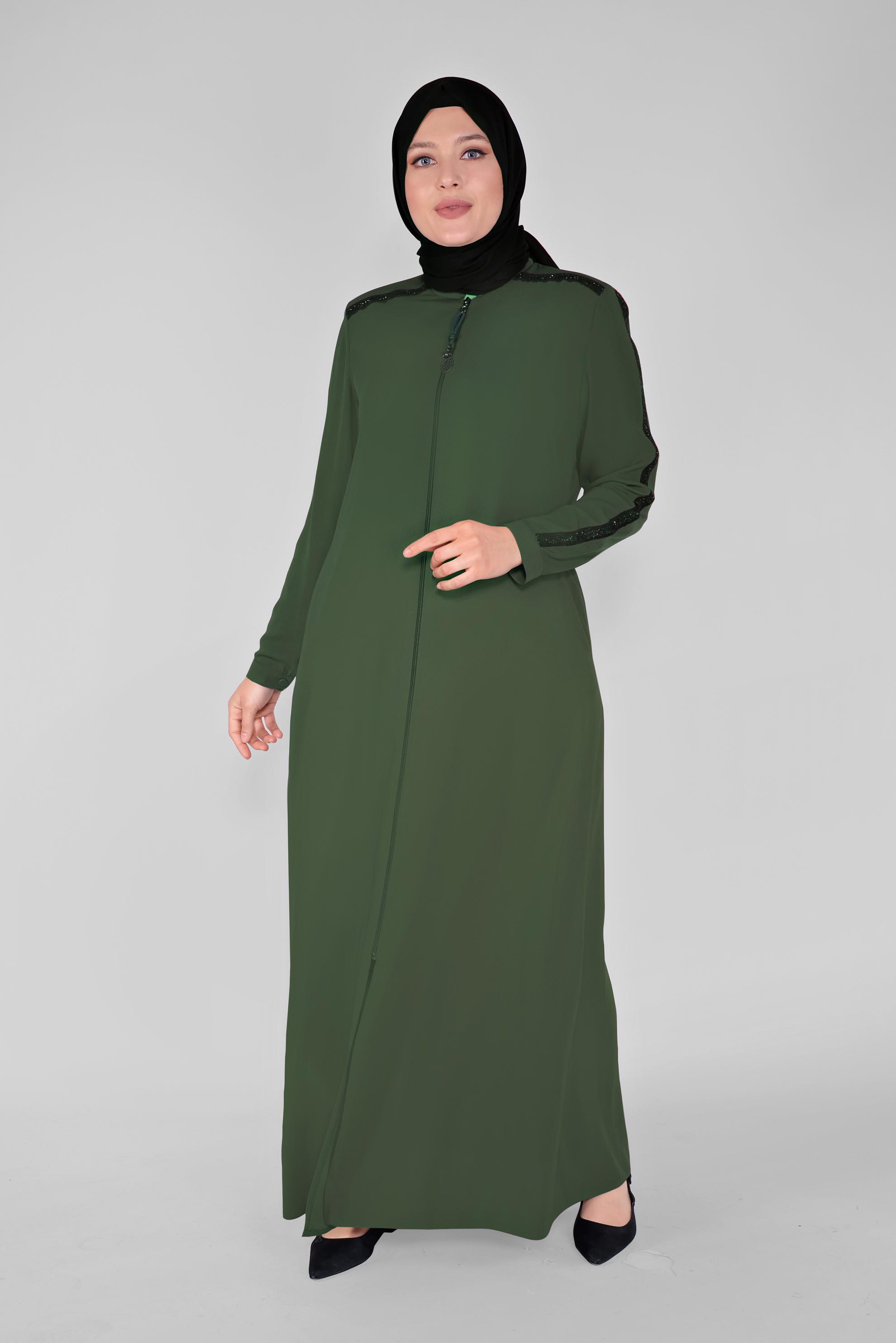 Tesettür giyim HAKİ 80006 ALEYNA FERACE 42/48