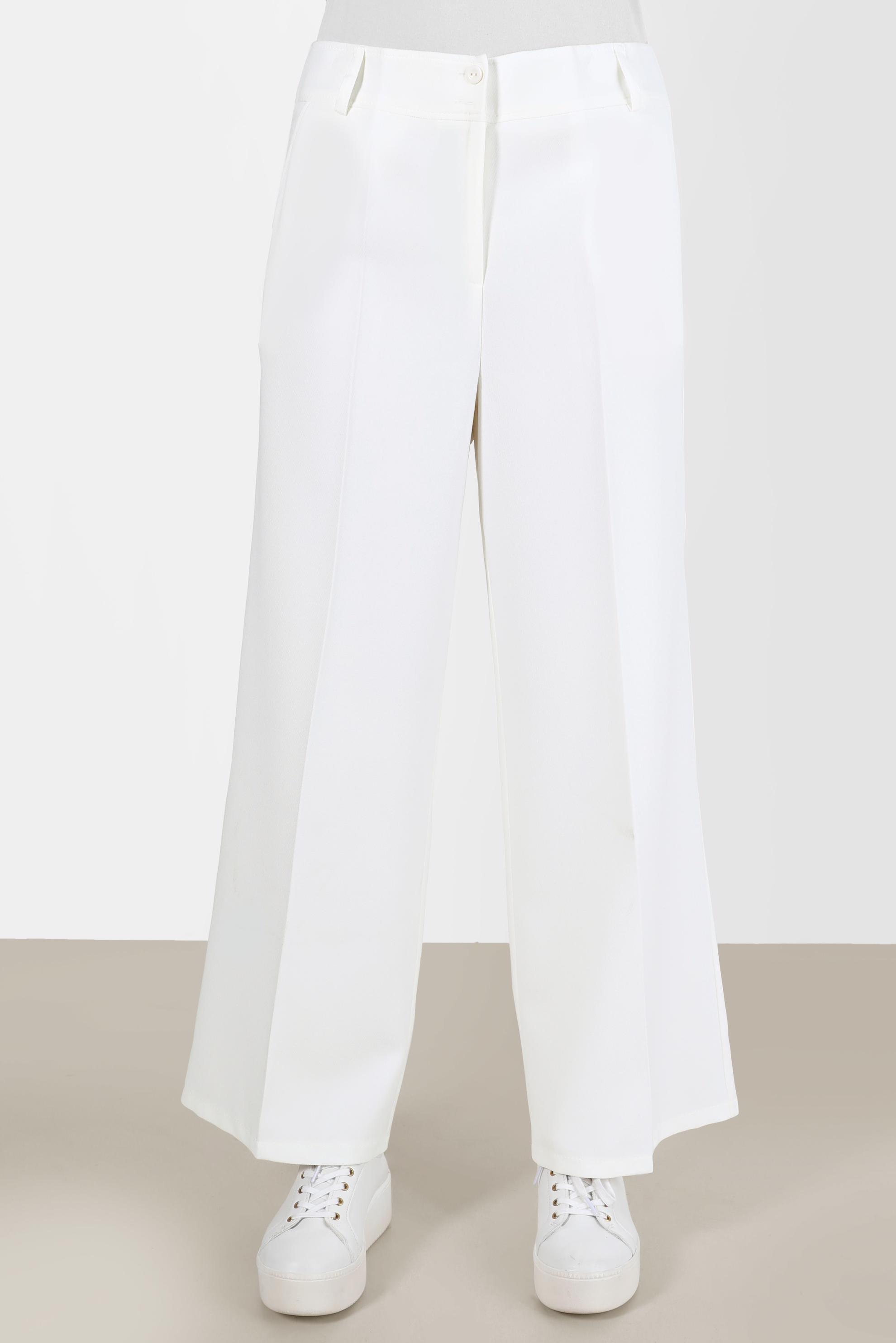 Tesettür giyim BEYAZ GENİŞ PAÇA PANTOLON 70072