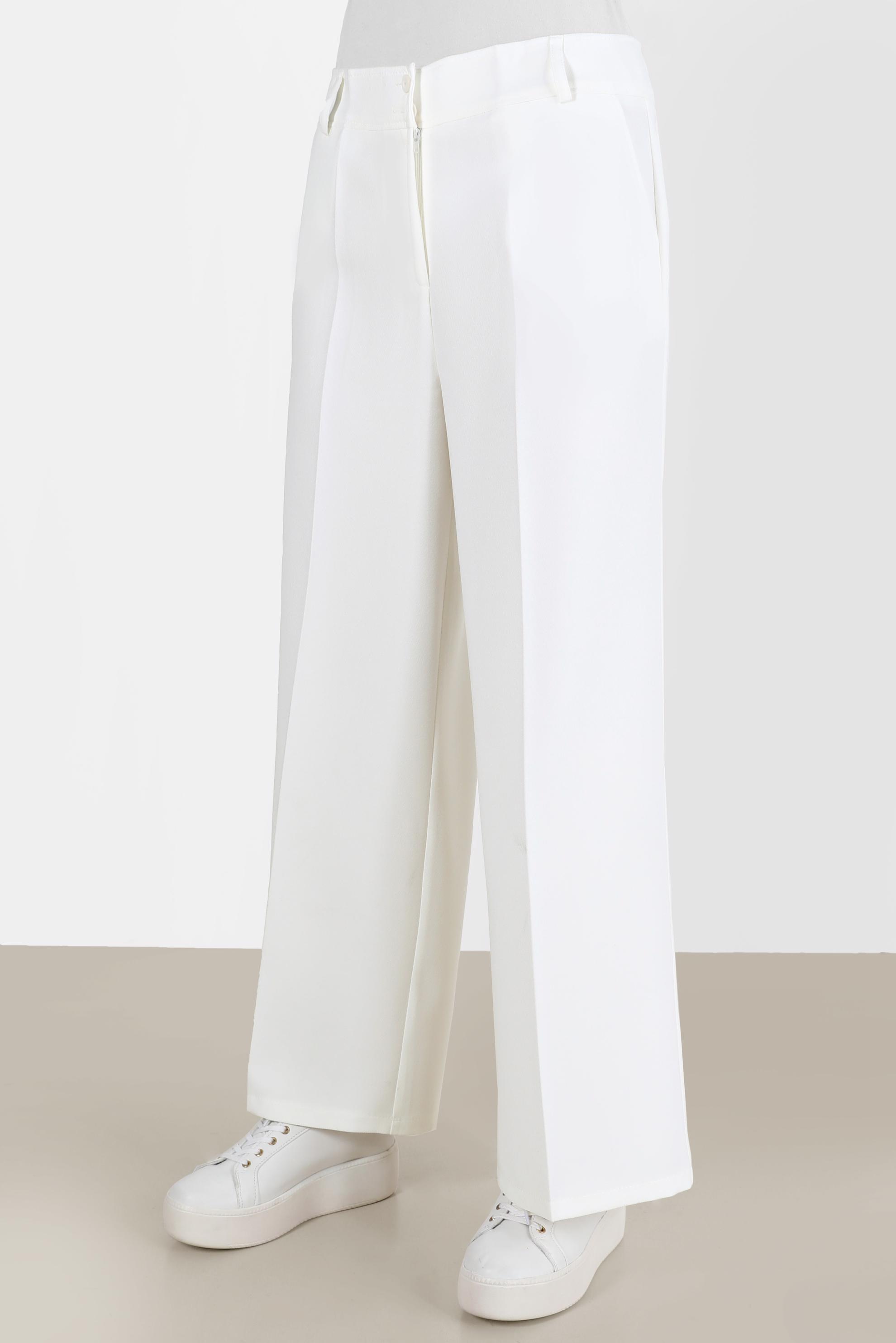 Tesettür giyim BEYAZ GENİŞ PAÇA PANTOLON 70072