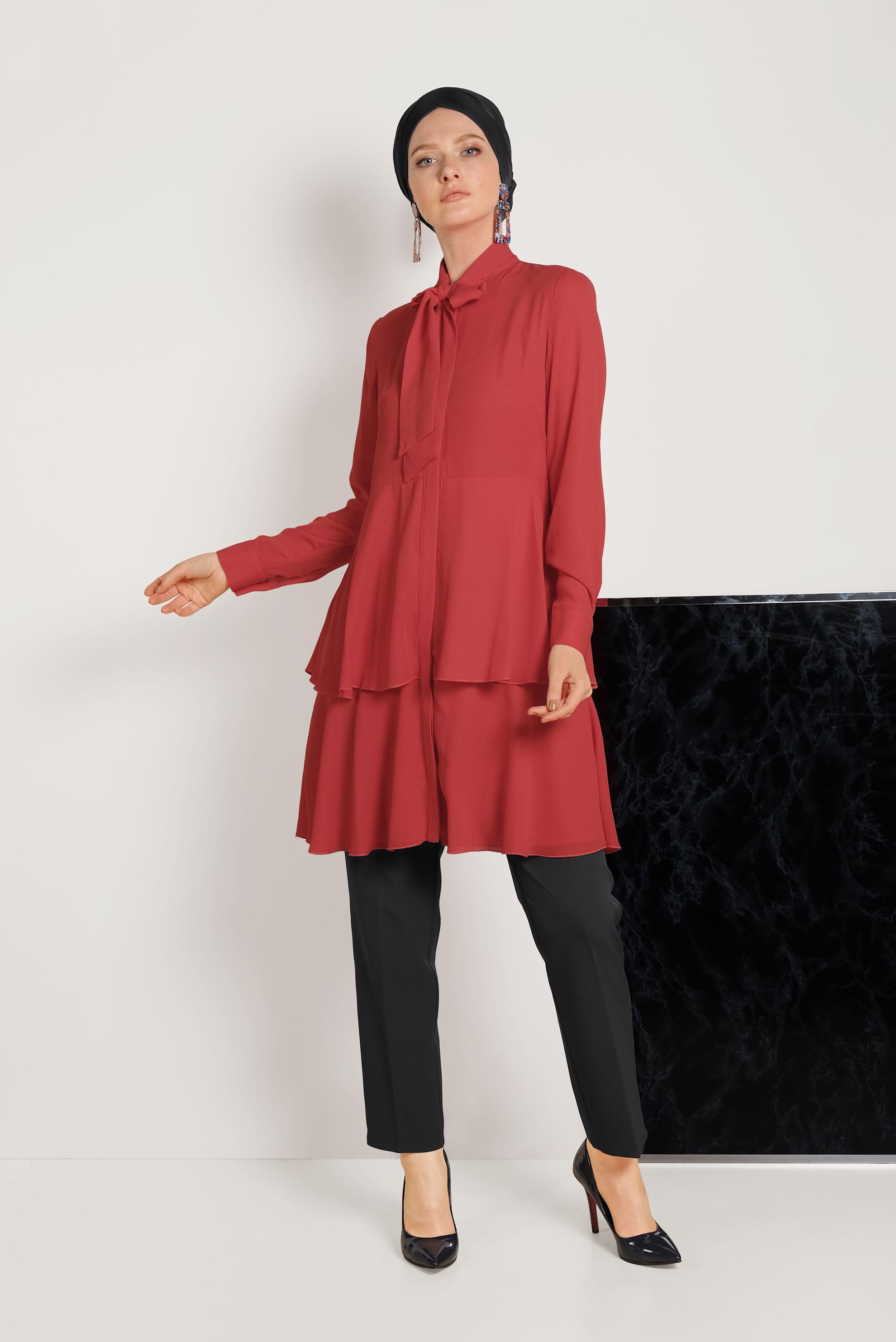 Tesettür giyim SİYAH ARA BEL KUMAŞ PANTOLON 70076