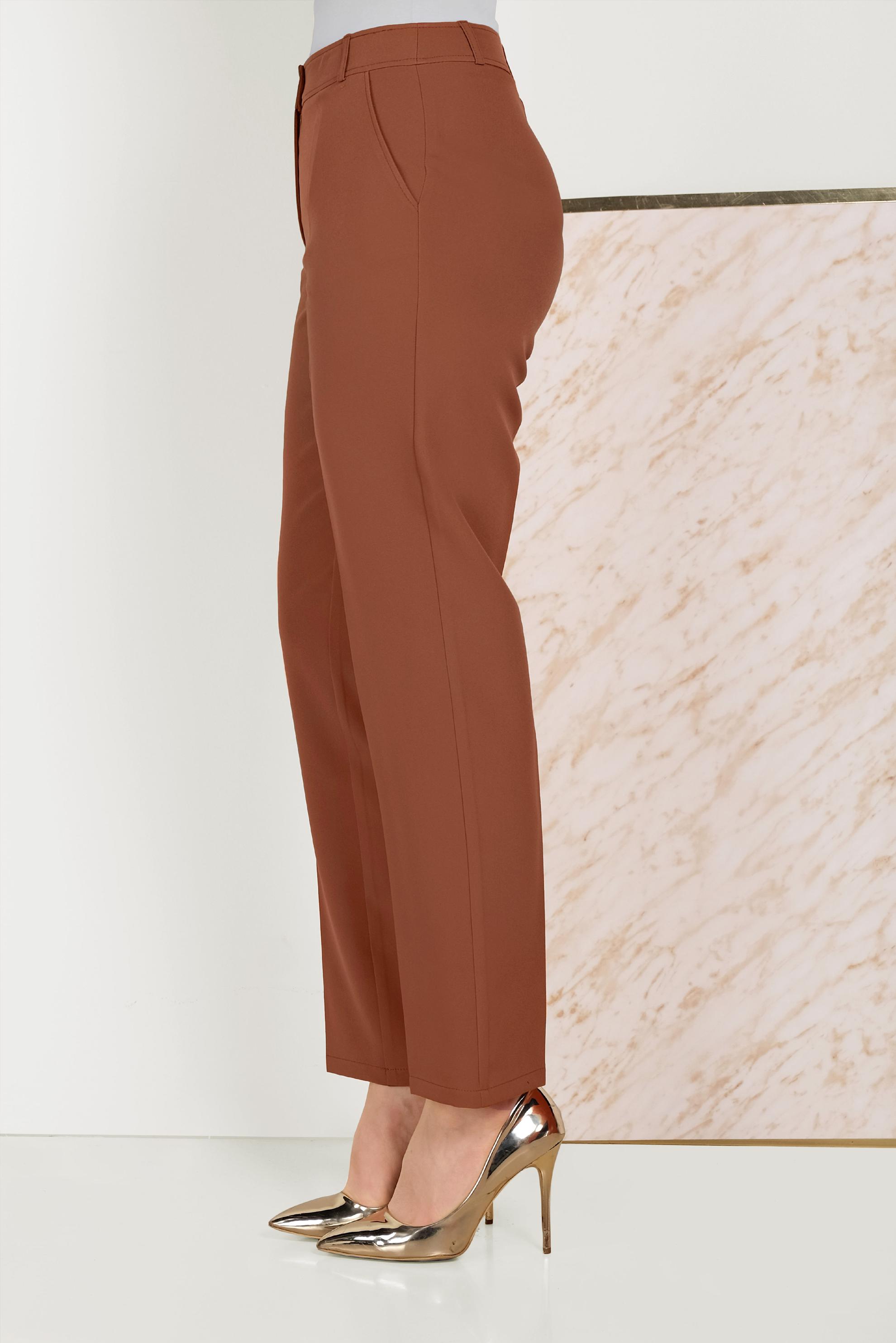 Tesettür giyim TABA ARA BEL KUMAŞ PANTOLON 70076