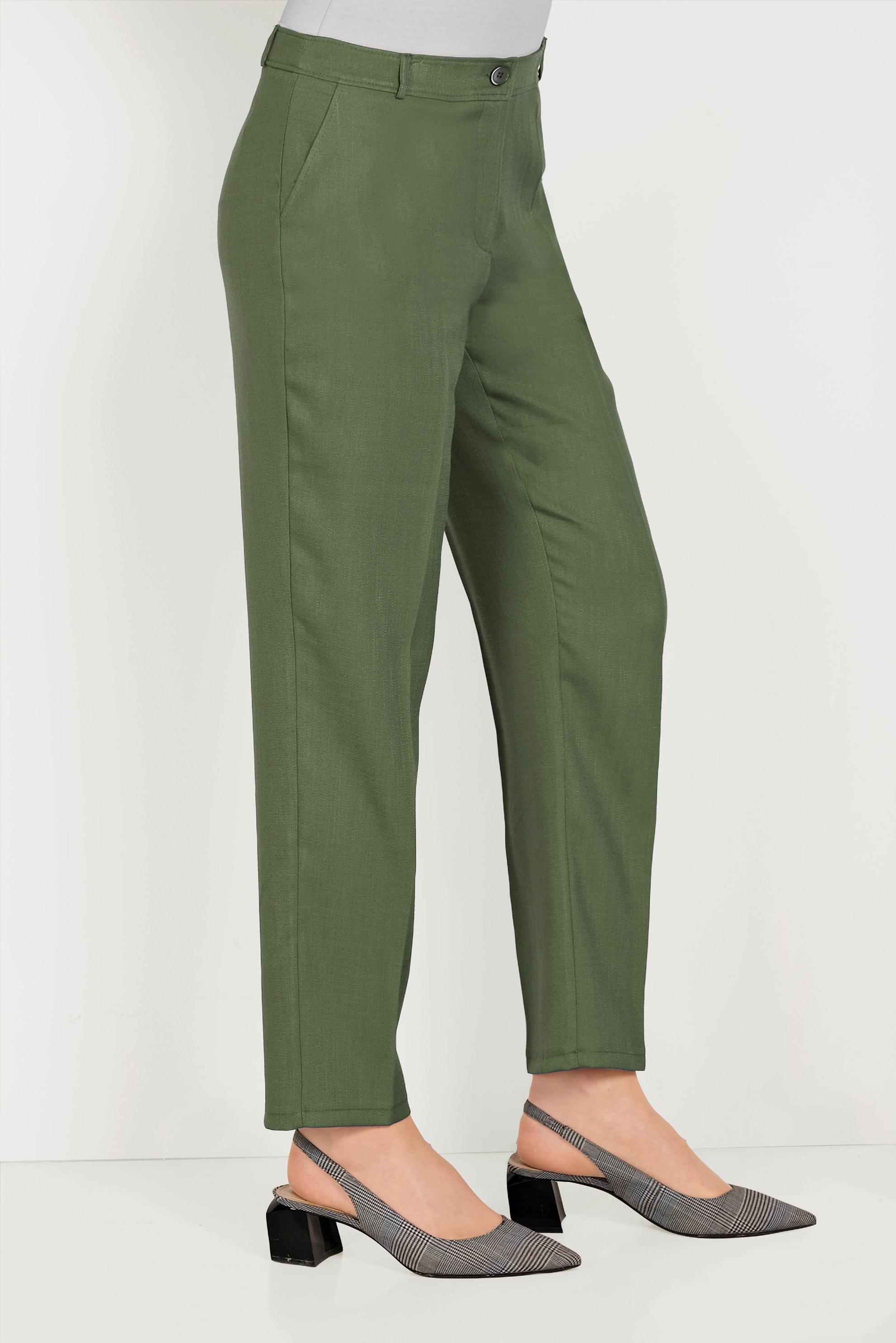 Tesettür giyim HAKİ DÜĞMELİ FERMUARLI PANTOLON 70079