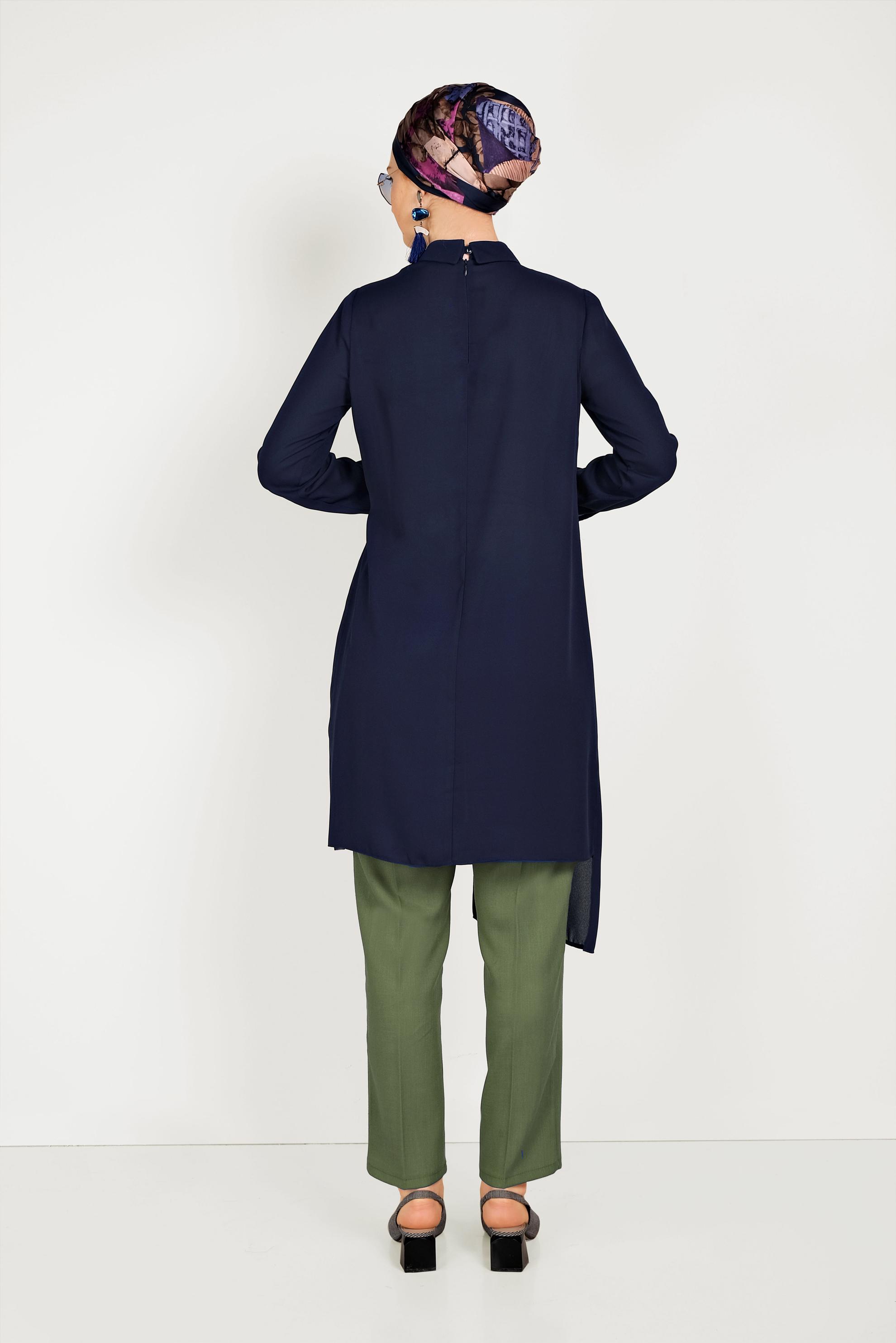 Tesettür giyim HAKİ DÜĞMELİ FERMUARLI PANTOLON 70079